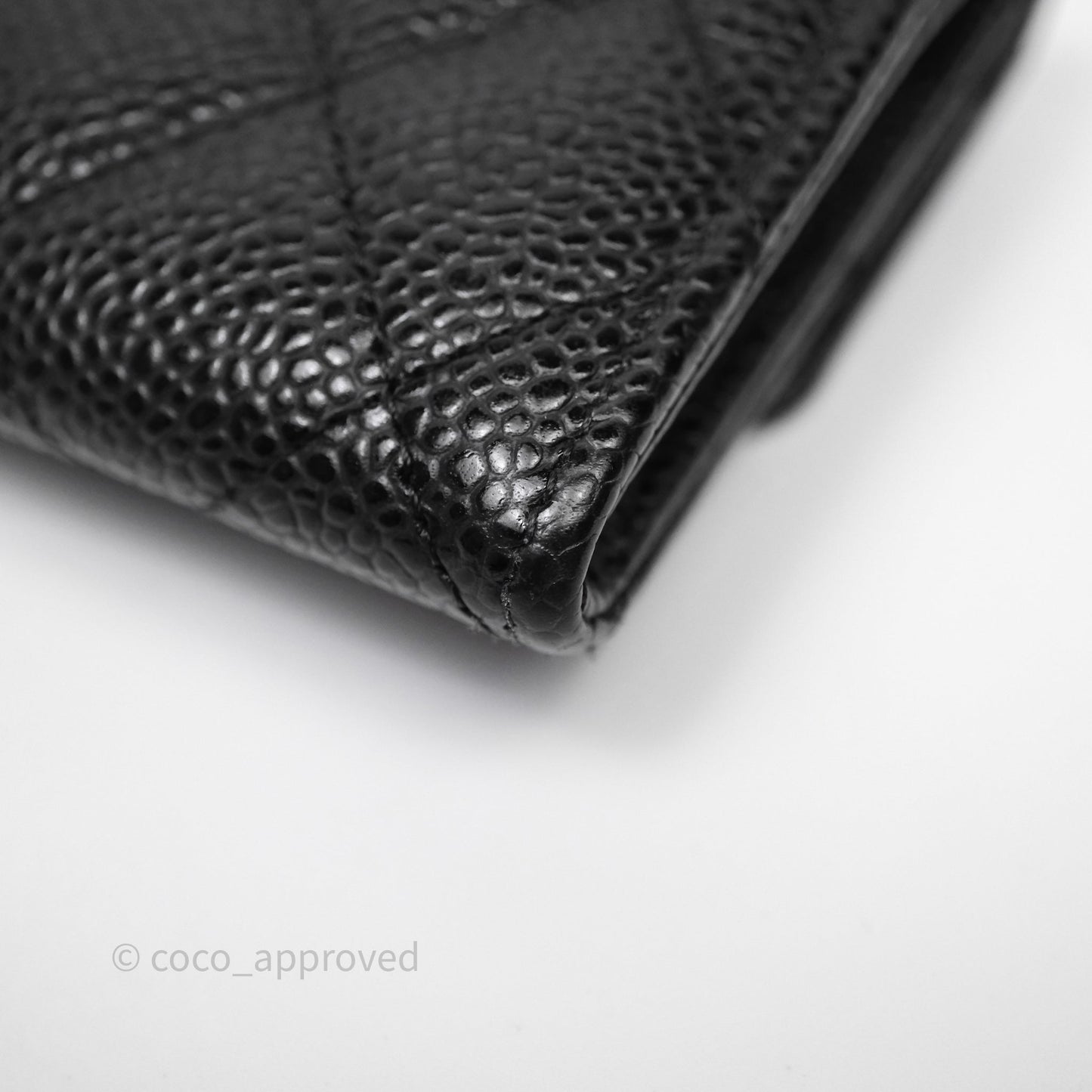 Chanel Classic Flap Black Caviar Card Holder Silver Hardware
