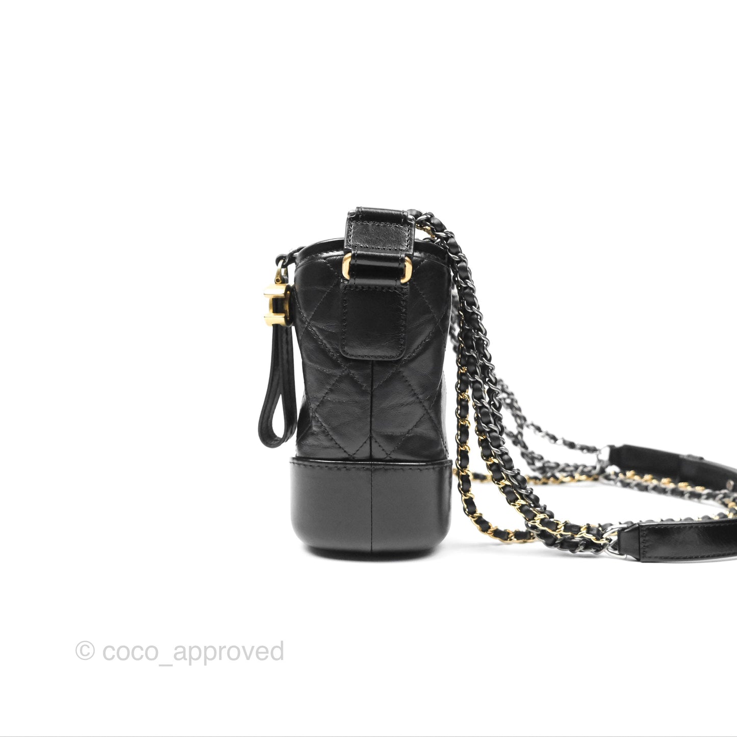 Chanel Small Gabrielle Hobo Quilted Black Aged Calfskin