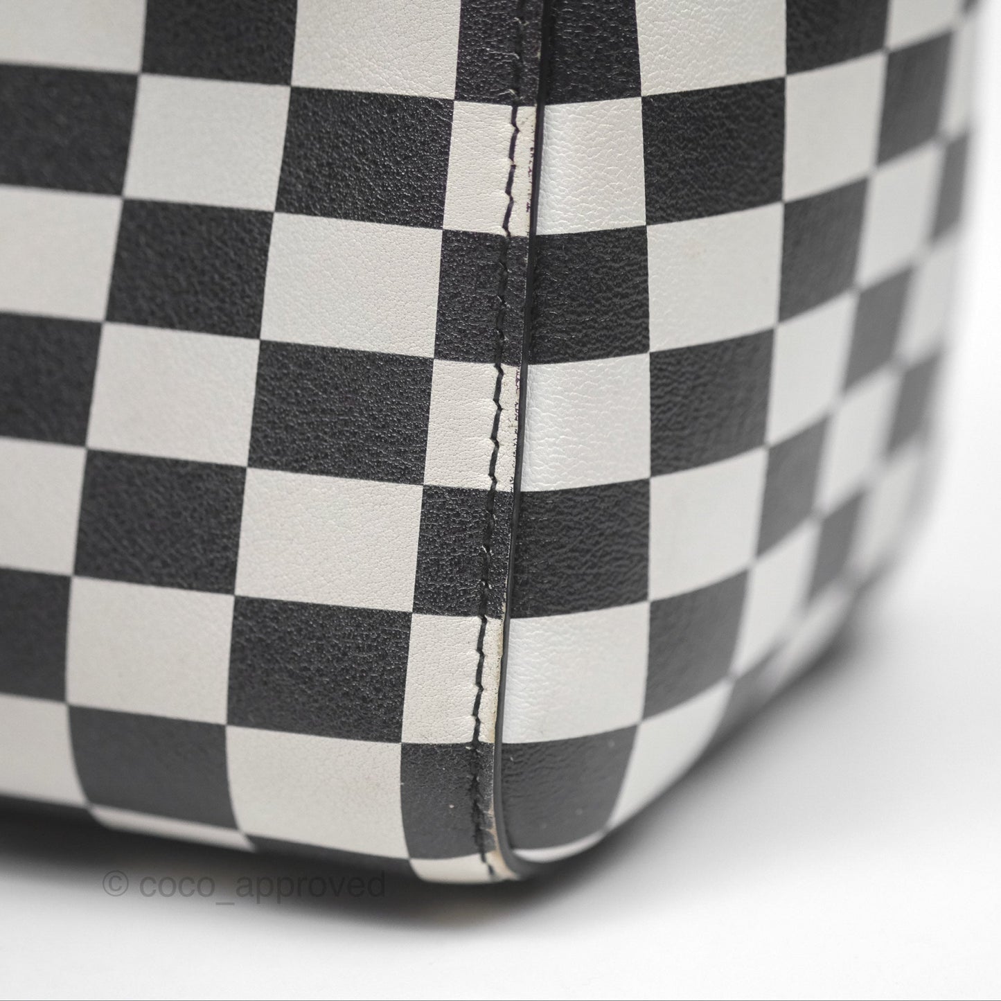 Christian Dior Medium Lady Dior Checkered Black/ White Calfskin