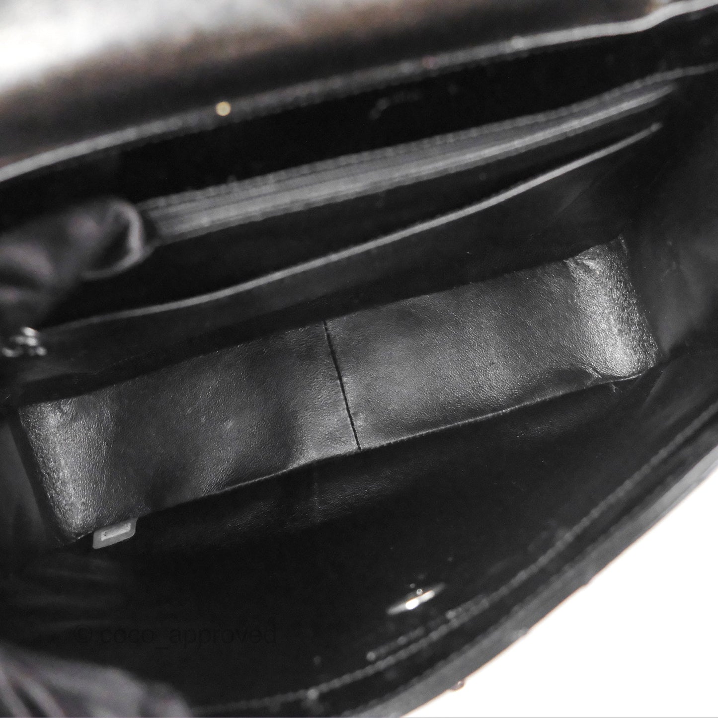 Chanel Vintage Tote Quilted Black Patent Silver Hardware
