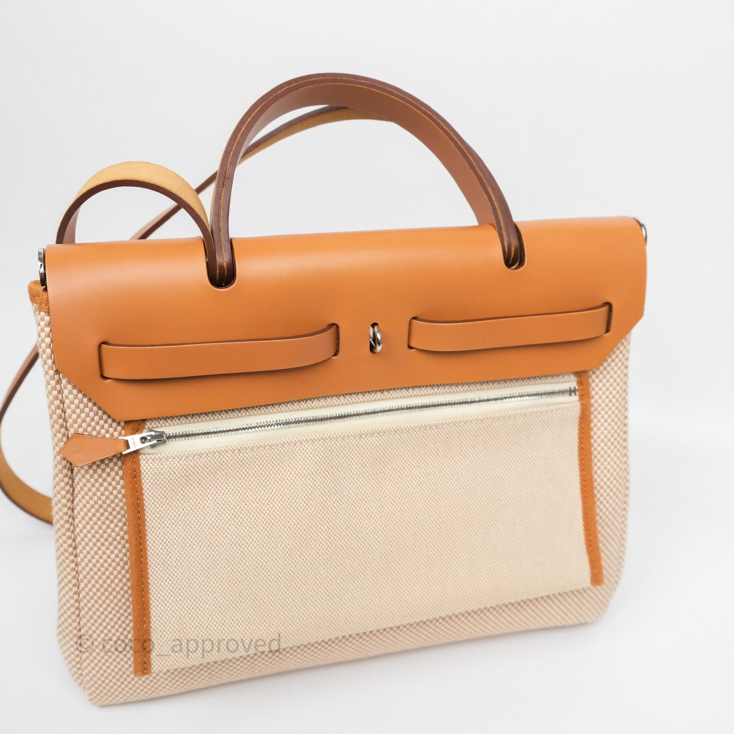 Hermès Herbag Zip 31 Ecru/Beige/Natural Canvas Palladium Hardware