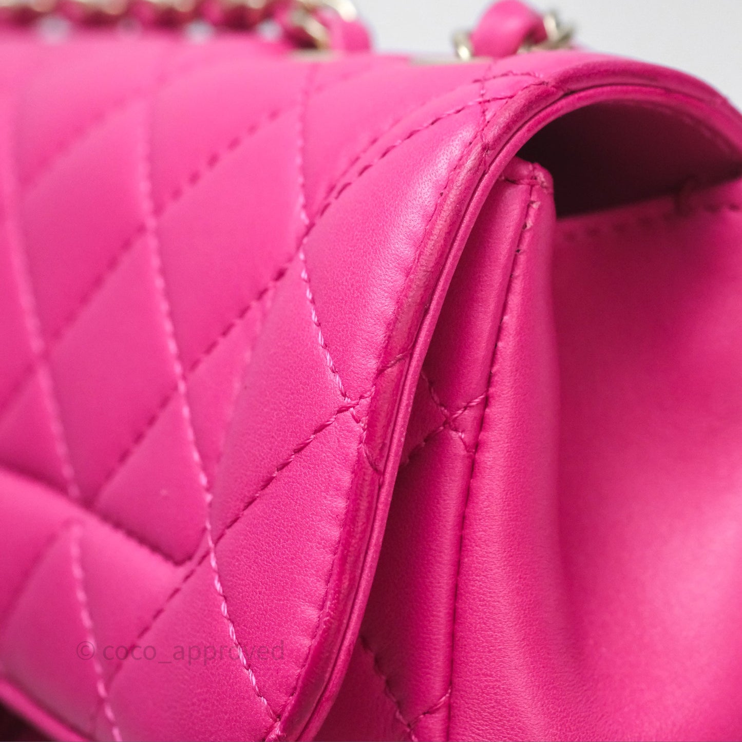 Chanel Quilted Mini Mademoiselle Chic Flap Dark Pink Lambskin Aged Gold Hardware