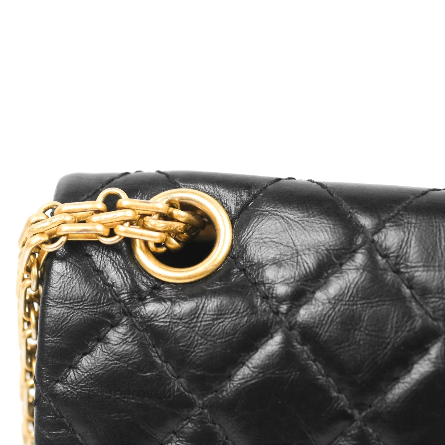Chanel Mini Reissue 224 Black Aged Calfskin Aged Gold Hardware