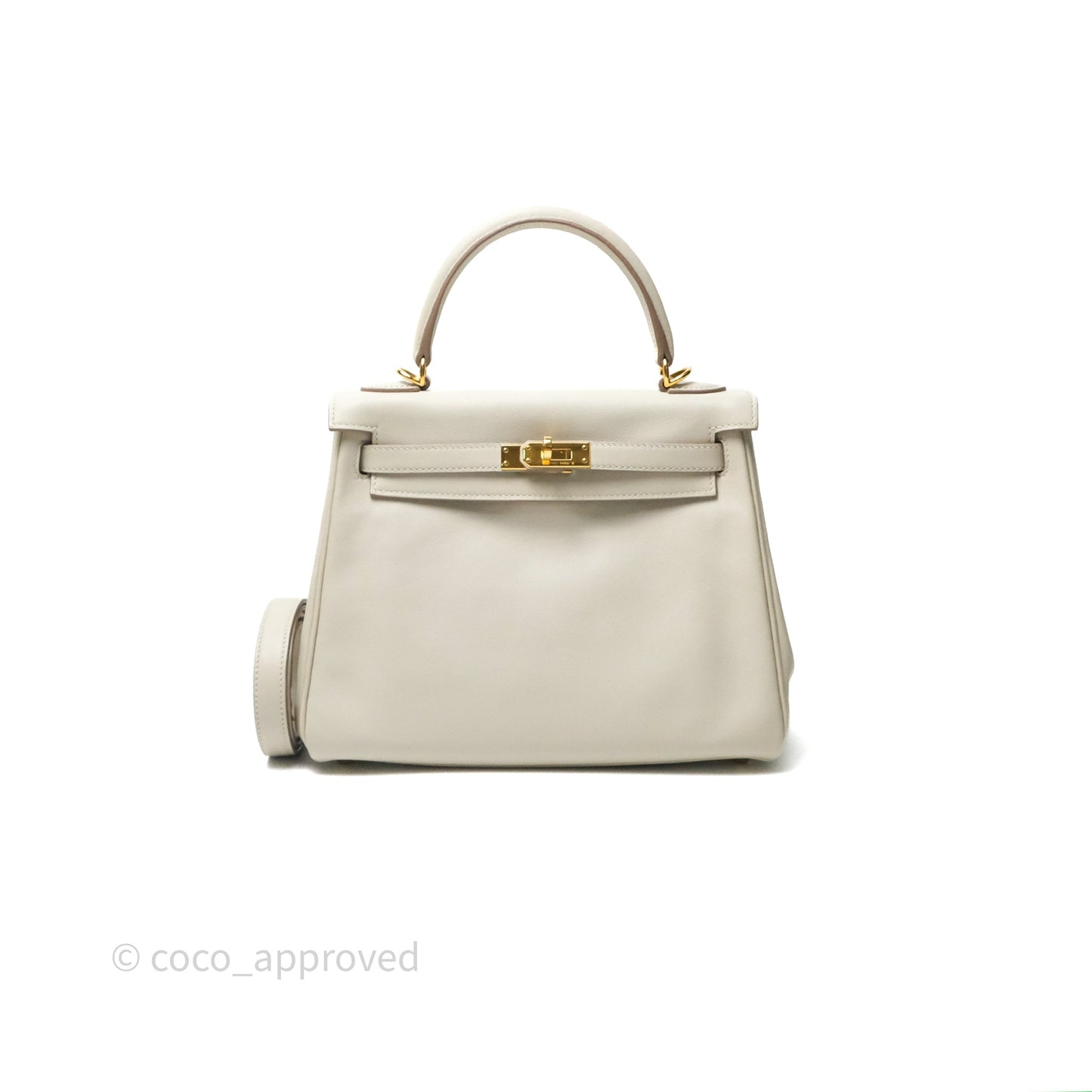 Hermès Retourne Swift Kelly 25 Gris Perle 80 Gold Hardware