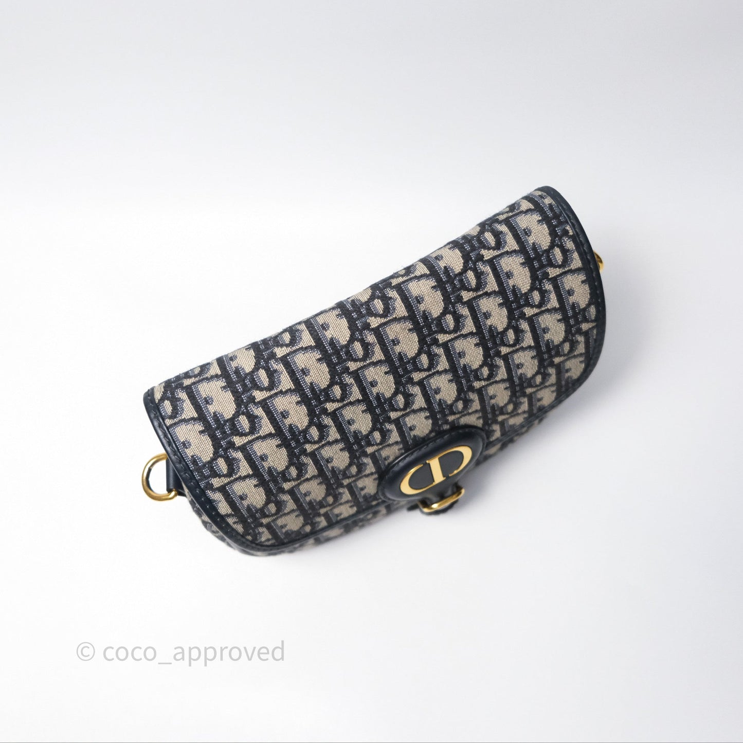 Christian Dior Medium Bobby Bag Blue Oblique Jacquard Canvas