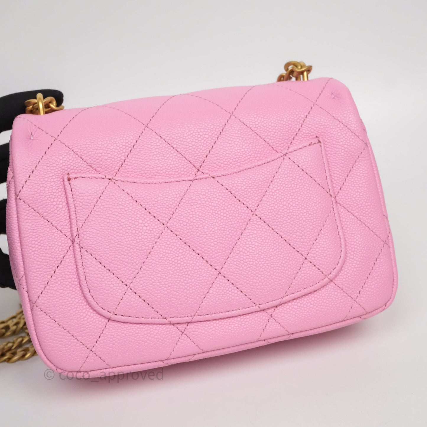 Chanel Heart Crush Mini Flap Bag Pink Caviar Aged Gold Hardware