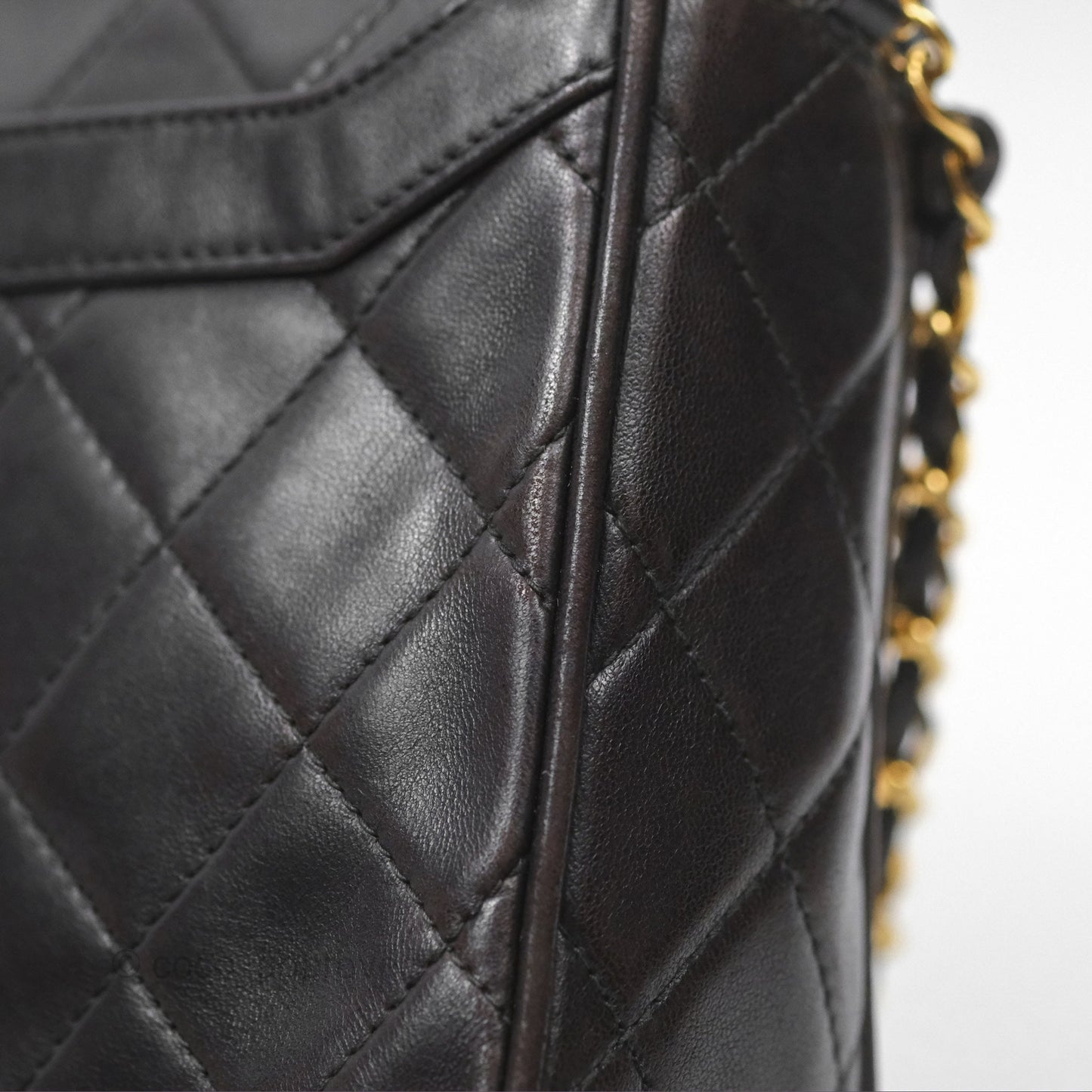 Chanel Vintage Small Camera Bag Black Lambskin Gold Hardware