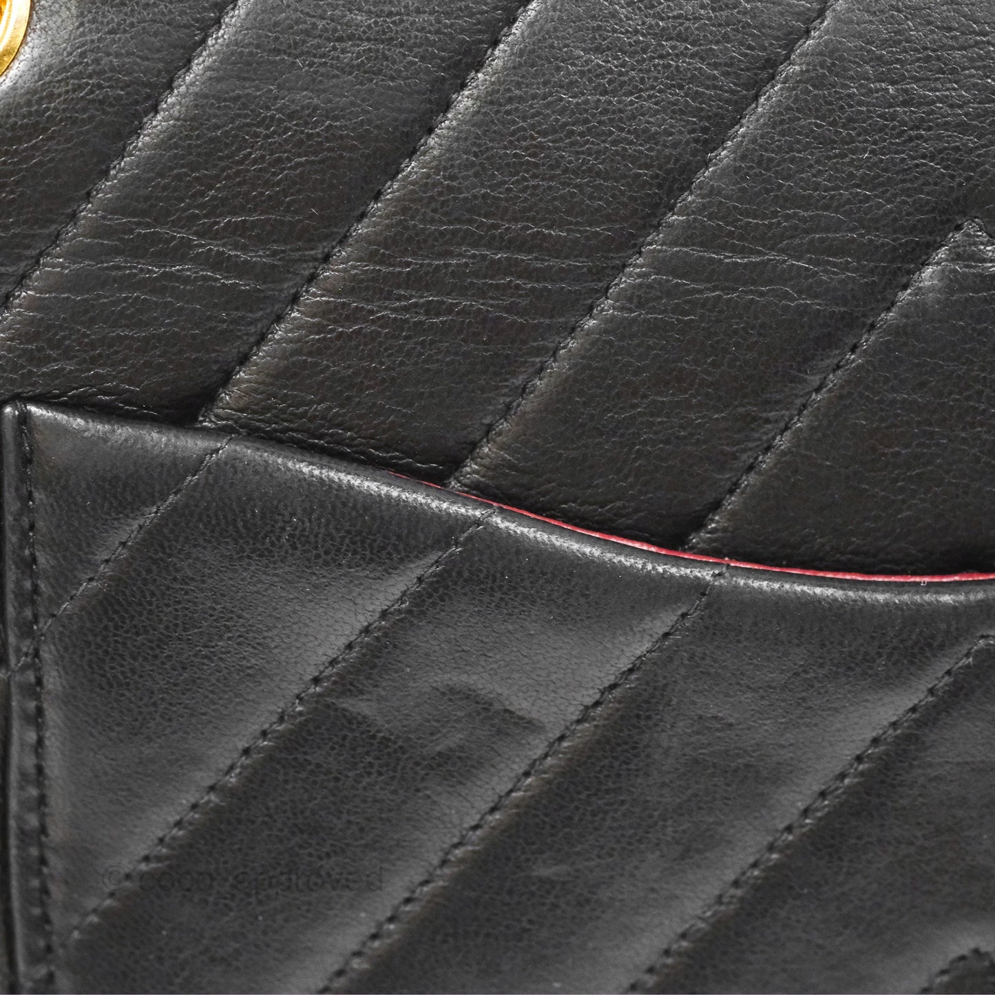 Chanel Vintage Medium Classic Flap Chevron Black Lambskin 24K Gold Hardware