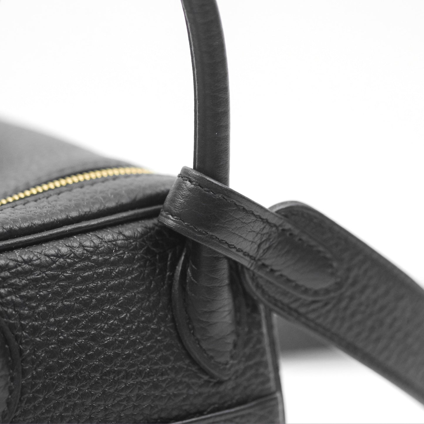 Hermès Mini Lindy 20 Black Clemence Gold Hardware