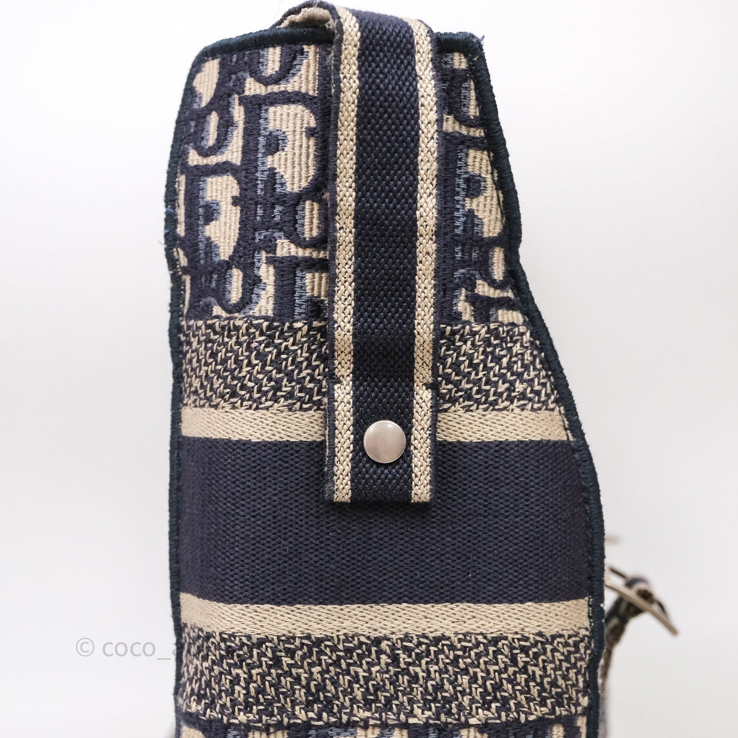 Christian Dior Medium DiorCamp Messenger Bag Oblique Embroidery Blue