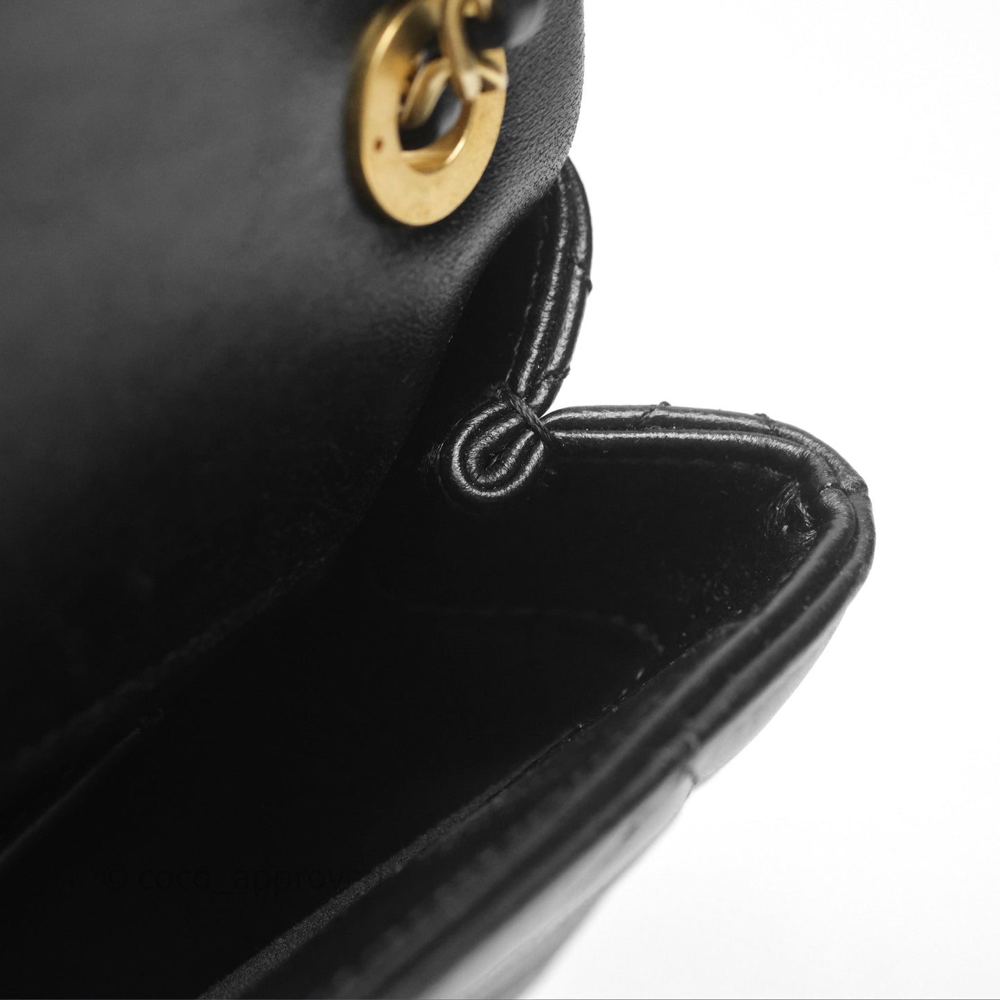 Chanel Flap Bag Black Lambskin Aged Gold Hardware 24P