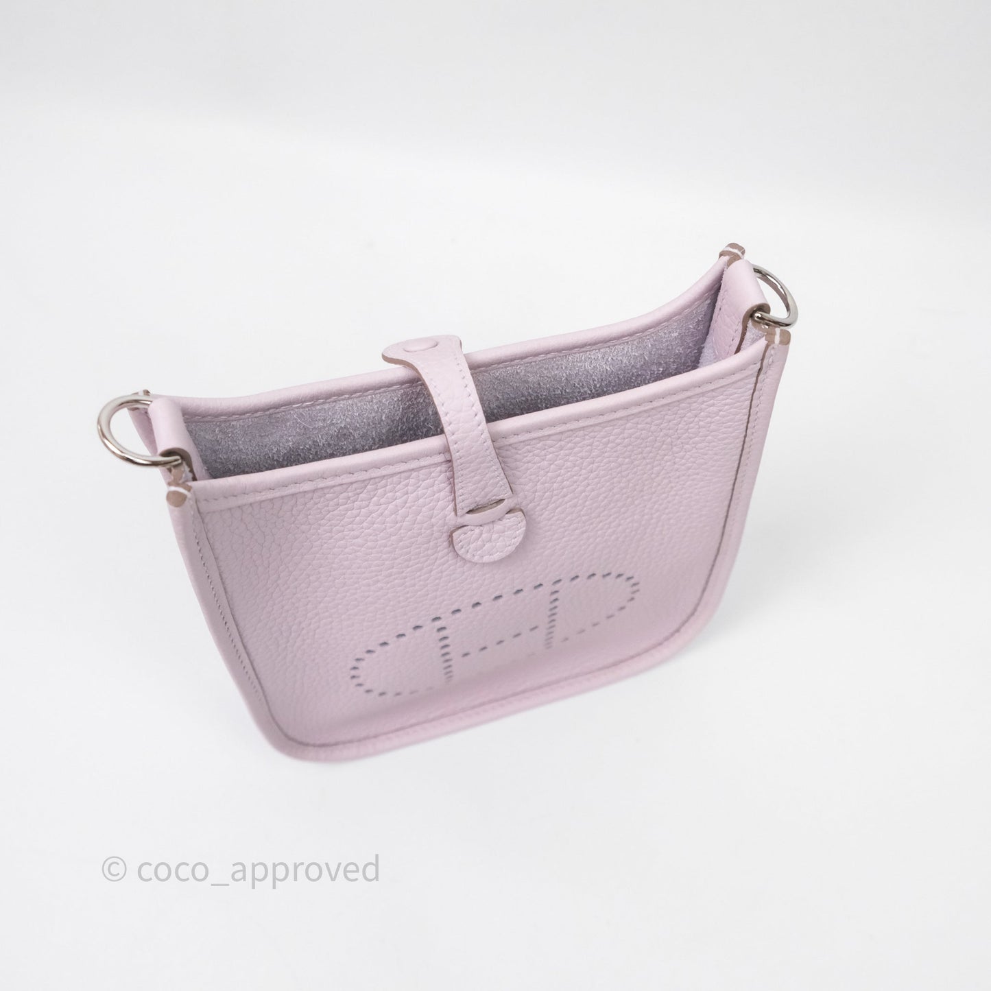 Hermes Mini Evelyne 16 Mauve Pâle 09 Clemence Palladium Hardware