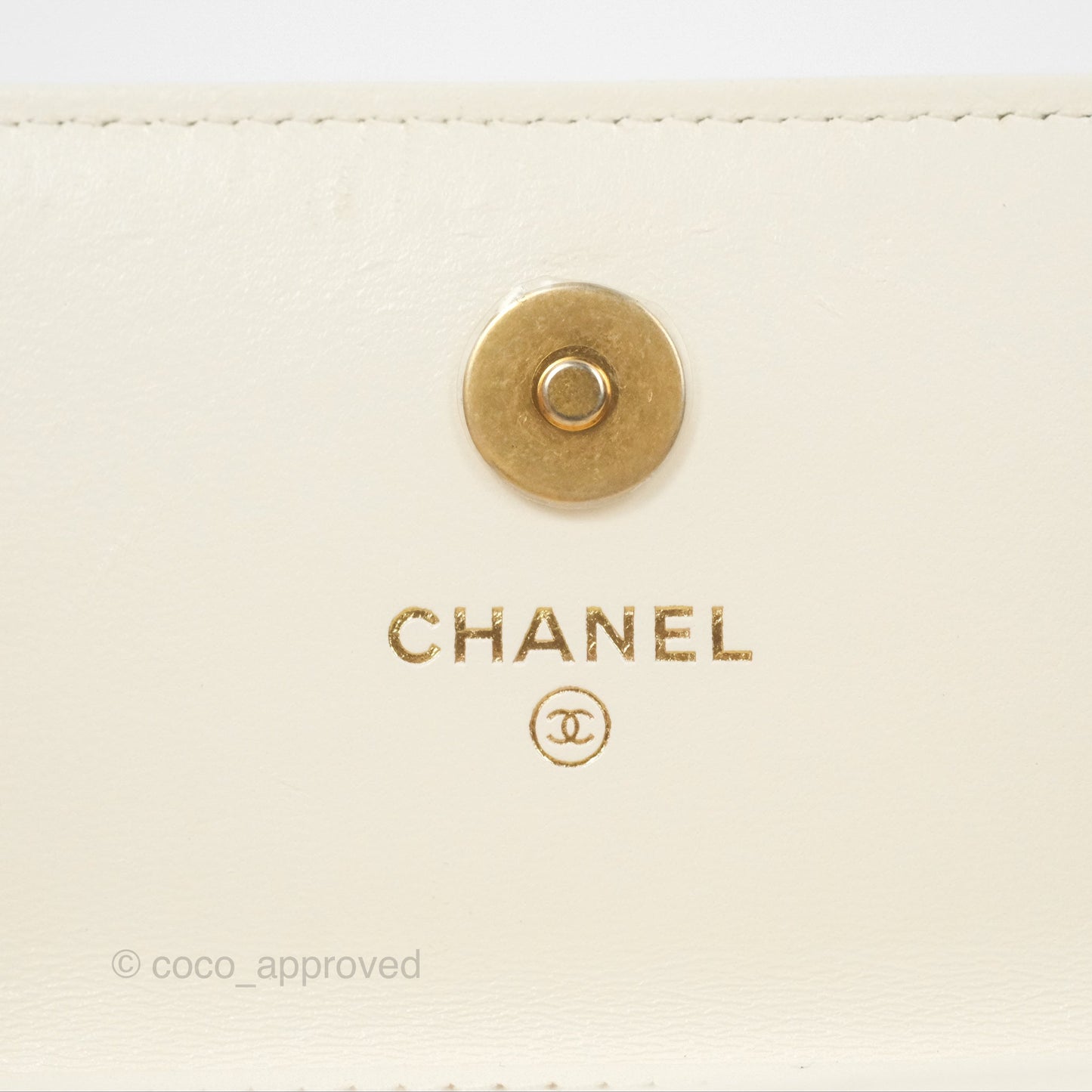 Chanel 19 Clutch With Chain Ivory White Lambskin Mixed Hardware