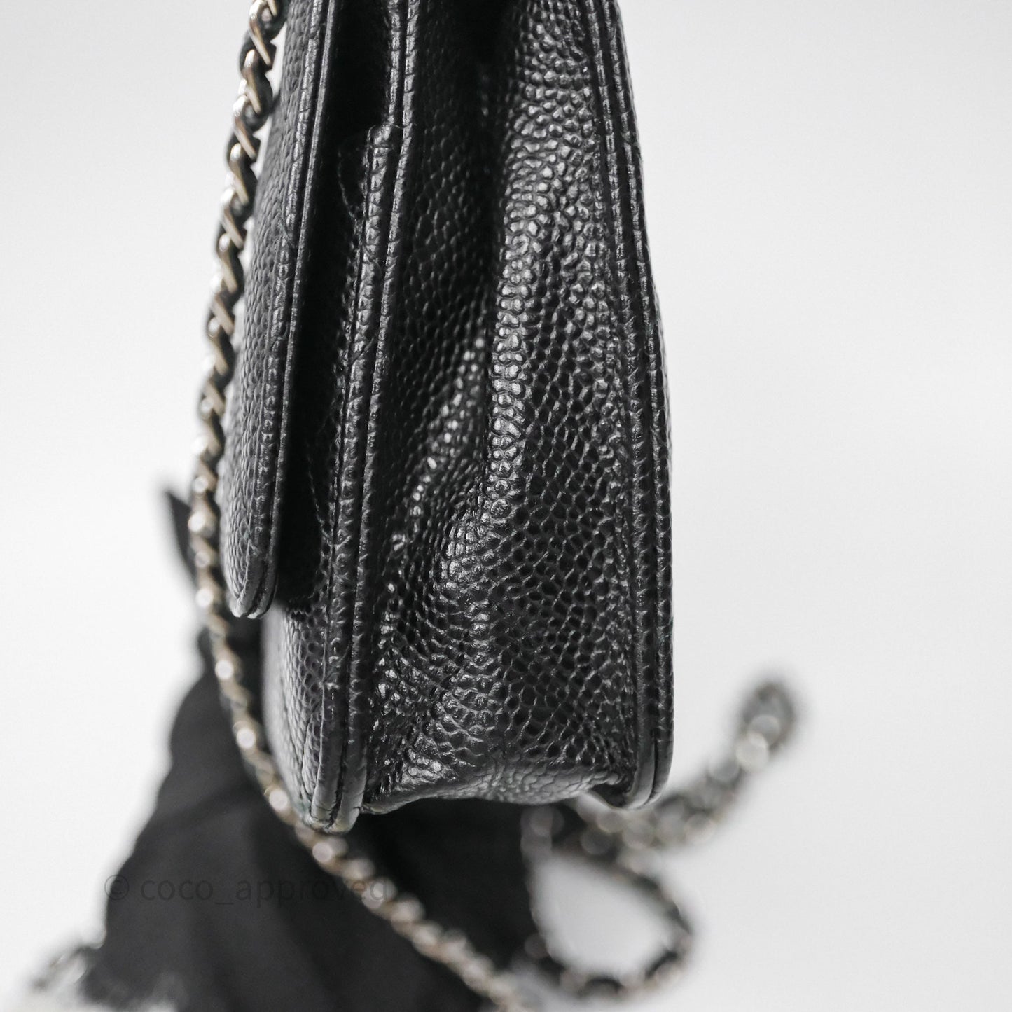 Chanel Quilted Classic WOC Black Caviar Silver Hardware