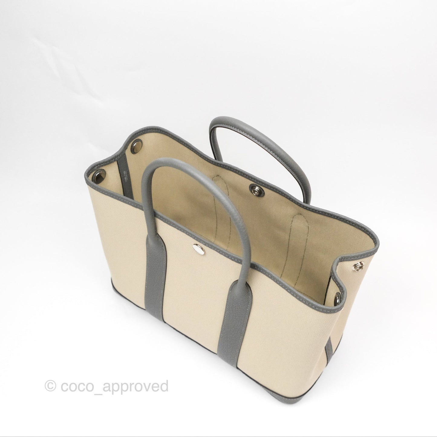 Hermès Garden Party 30 Toile Negonda Beton 8L/ Gris Meyer 0L