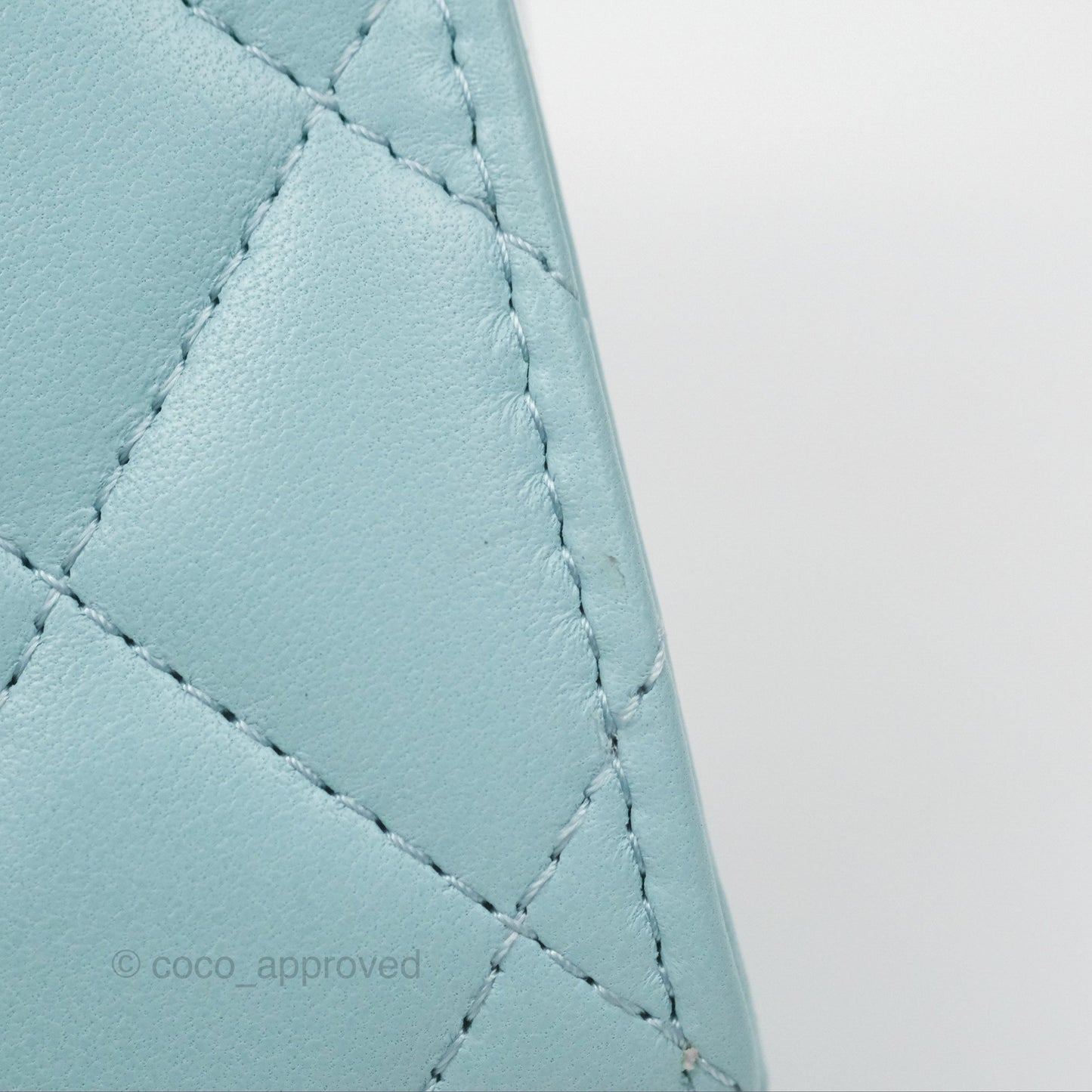 Chanel Mini Quilted Trendy CC Clutch With Chain Tiffany Blue Lambskin Gold Hardware