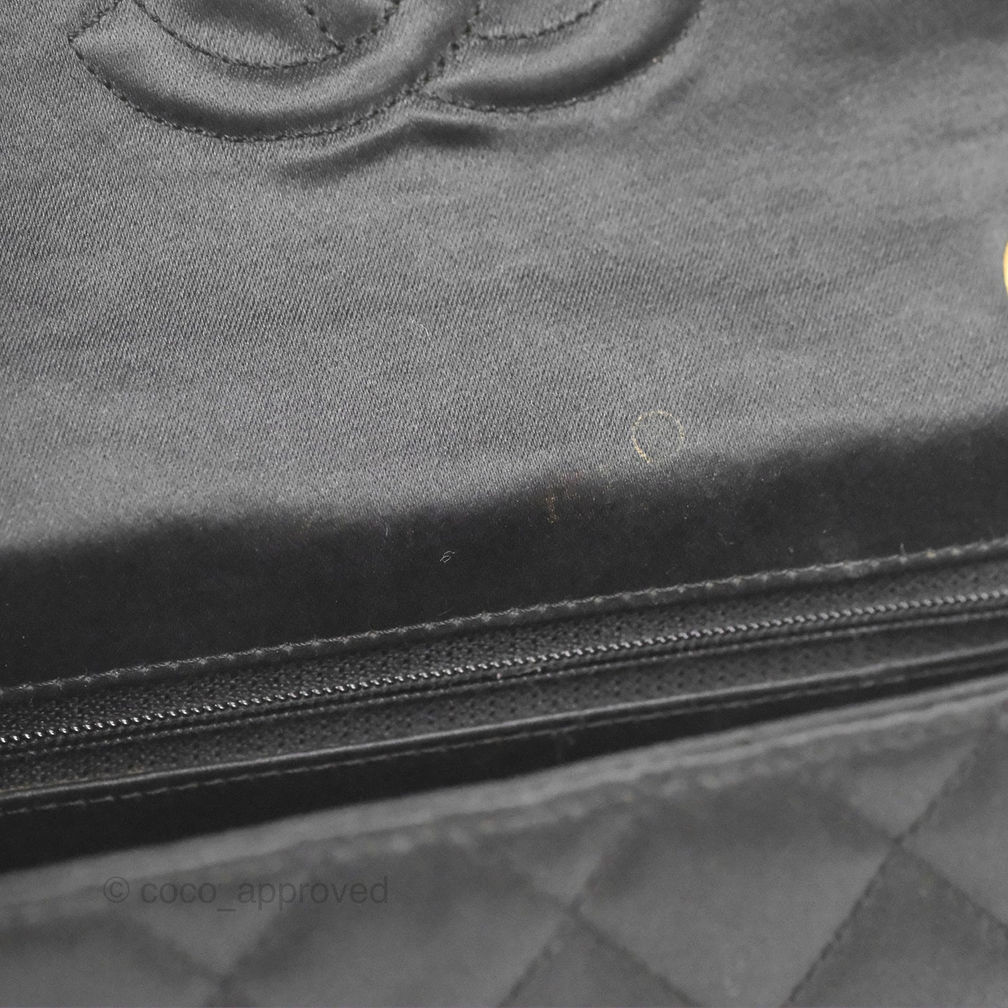 Chanel Mini Square Black Satin Gold Hardware