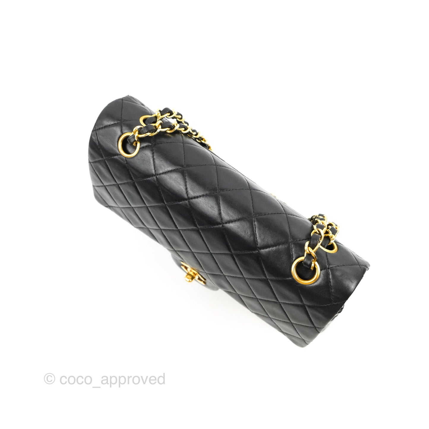 Chanel Vintage Medium Double Flap Black Lambskin 24K Gold Hardware