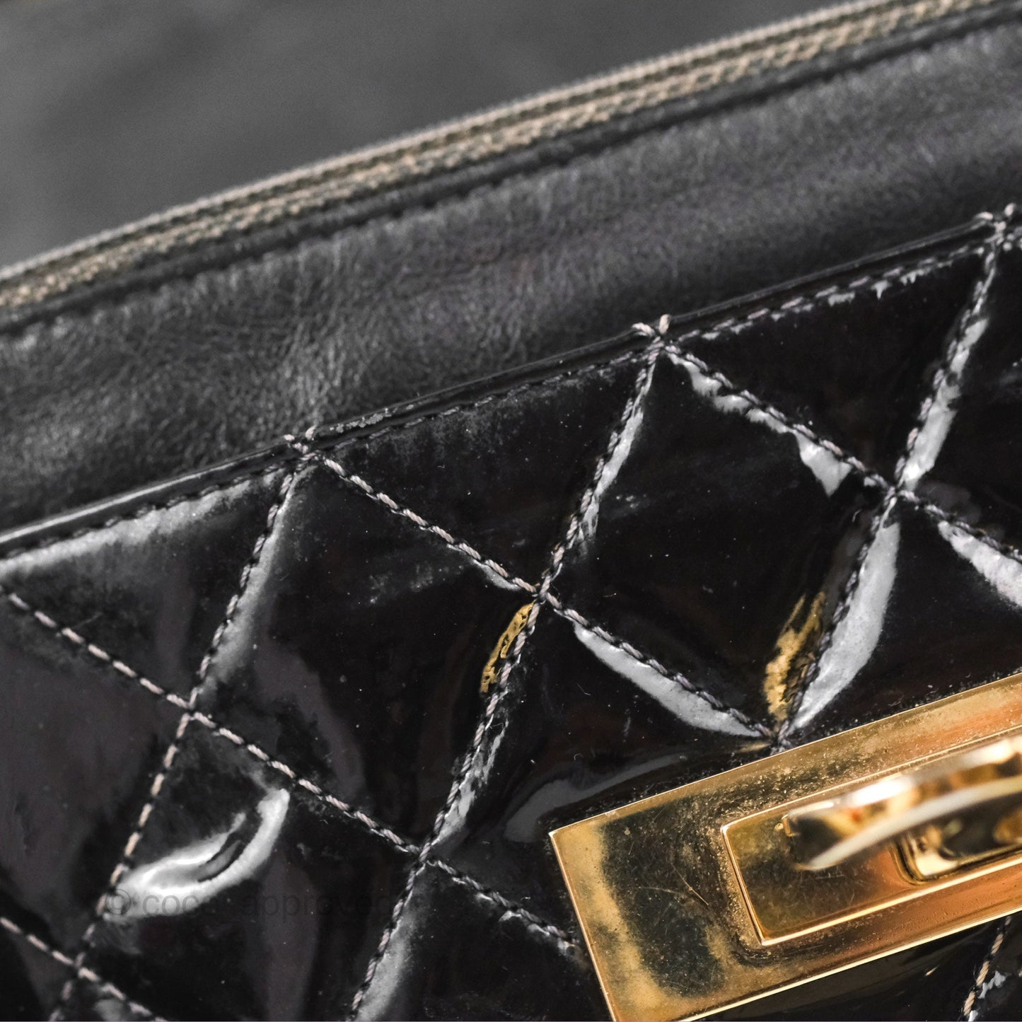 Chanel Golden Class Wallet On Chain WOC Black Patent Gold Hardware