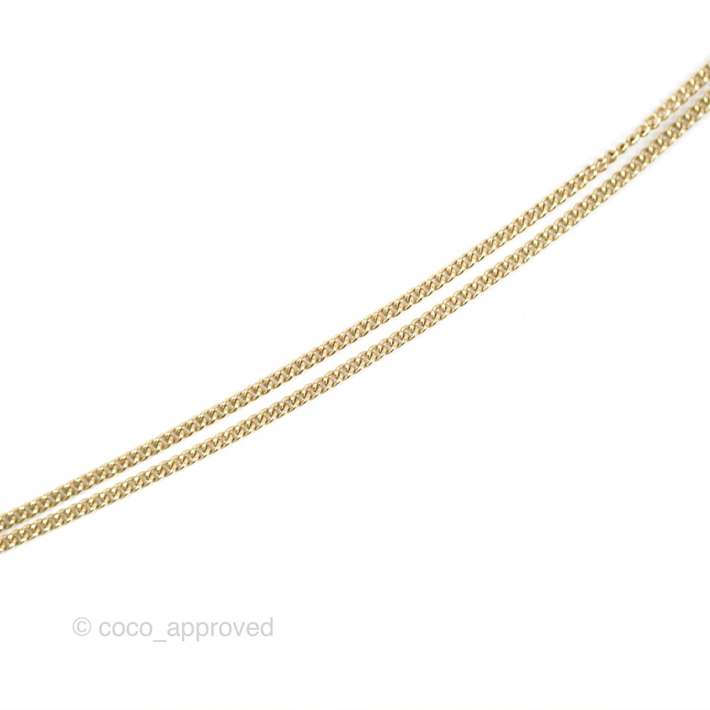 Chanel Pearl CC Clock Pendant Necklace Gold Tone 07C