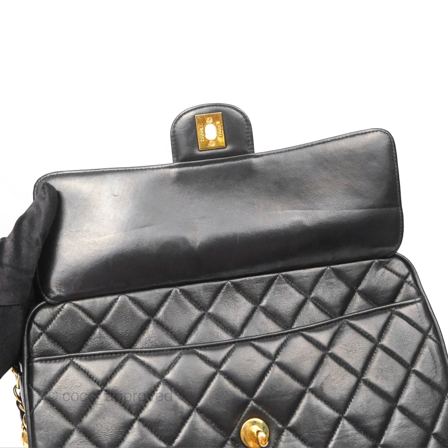 Chanel Vintage Camera Bag Black Lambskin 24K Gold Hardware