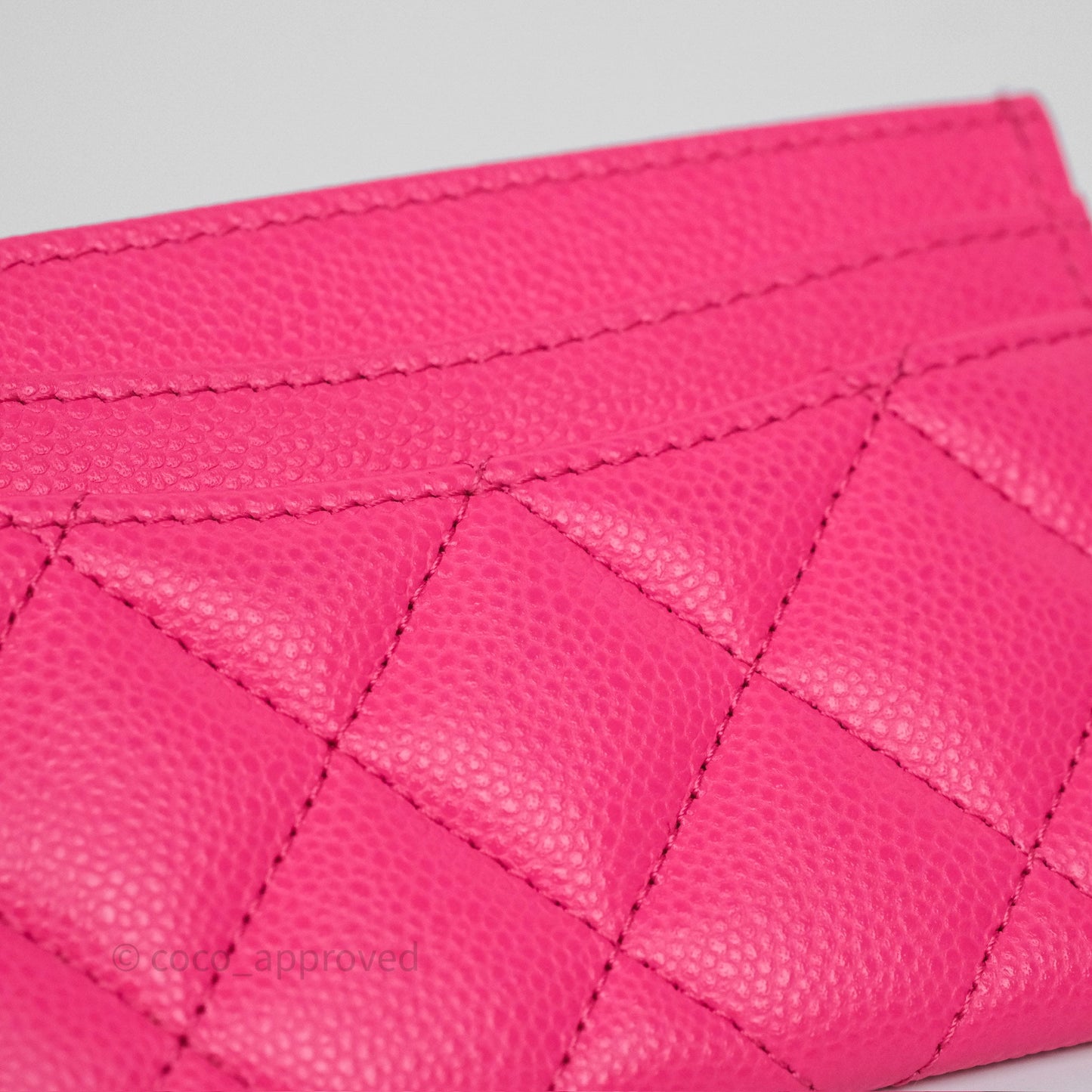 Chanel Classic Flat Card Holder Pink Caviar Gold Hardware