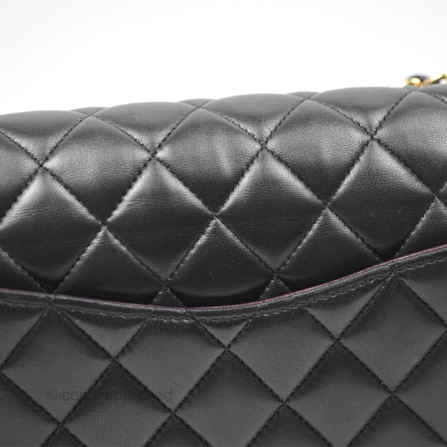 Chanel Classic M/L Medium Flap Quilted Black Lambskin Gold Hardware