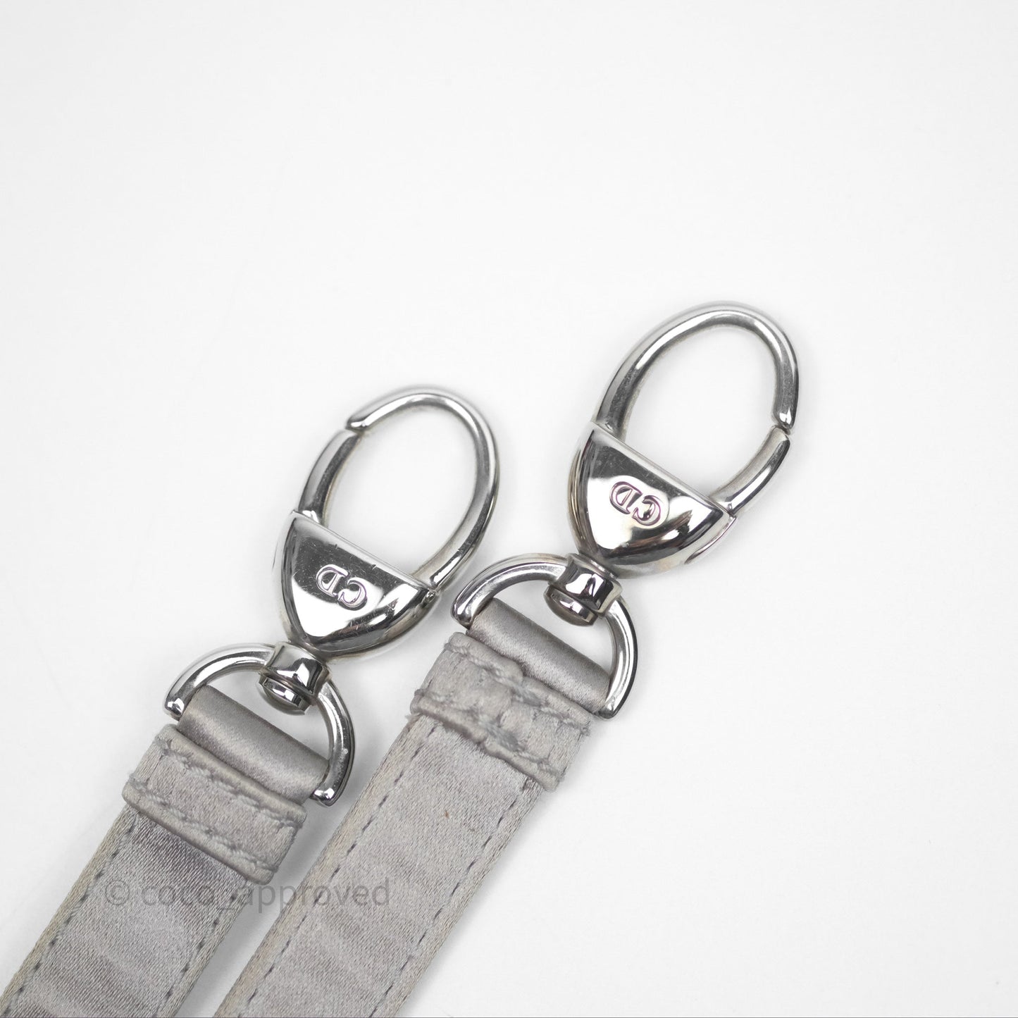 Christian Dior Mini Lady Dior Bag Grey Strass Cannage Satin Silver Hardware