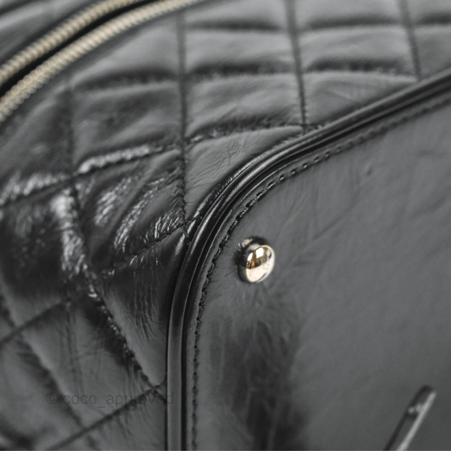 Chanel Aquarium PVC Backpack Black Crumpled Calfskin Silver Hardware