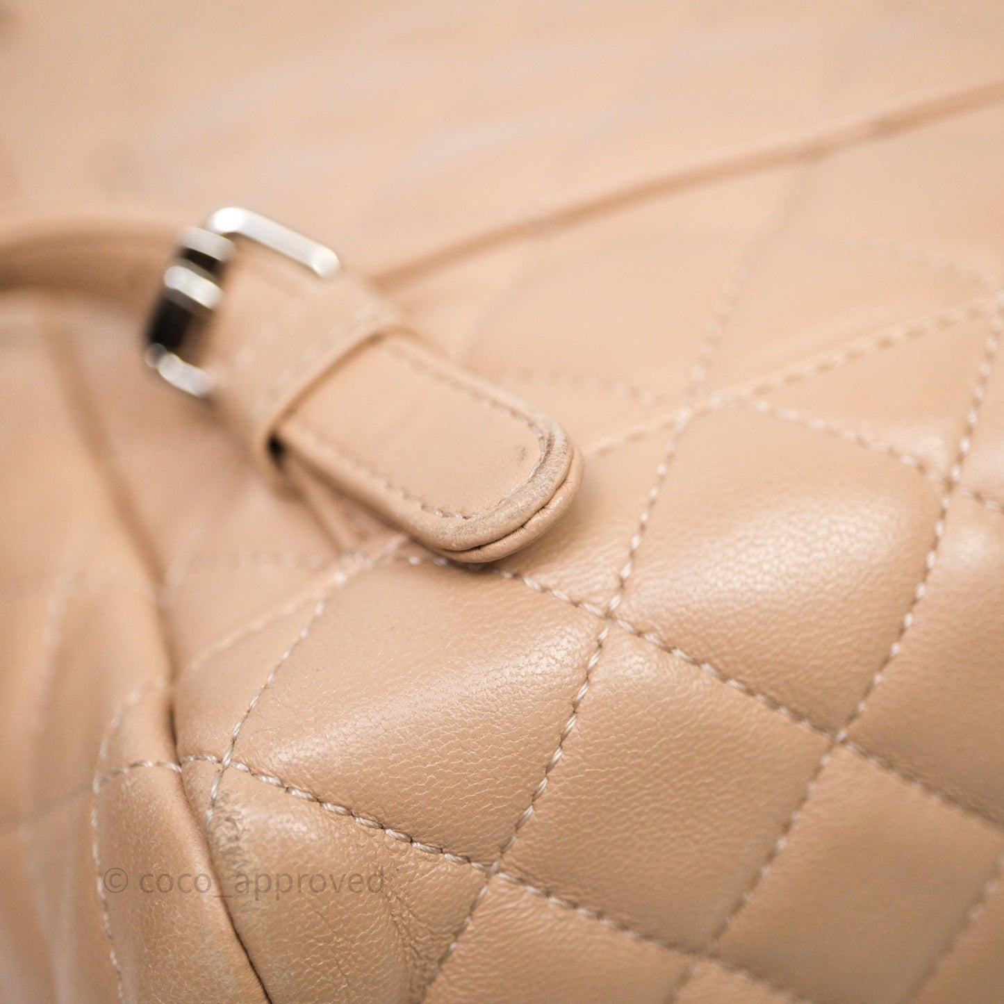 Chanel Quilted Small Urban Spirit Backpack Beige Lambskin Silver Hardware