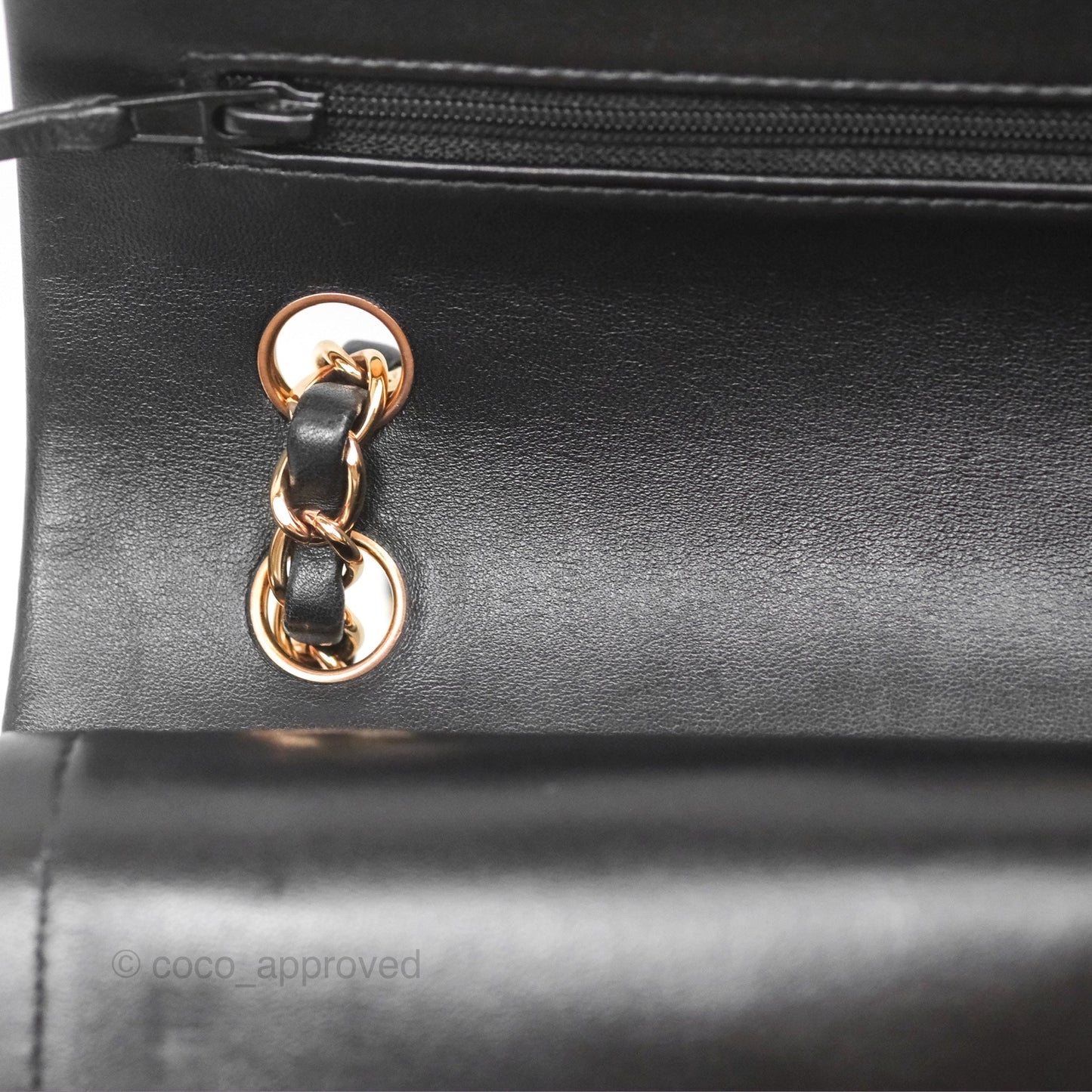 Chanel Small Classic Quilted Flap Black Lambskin Rose Gold Hardware