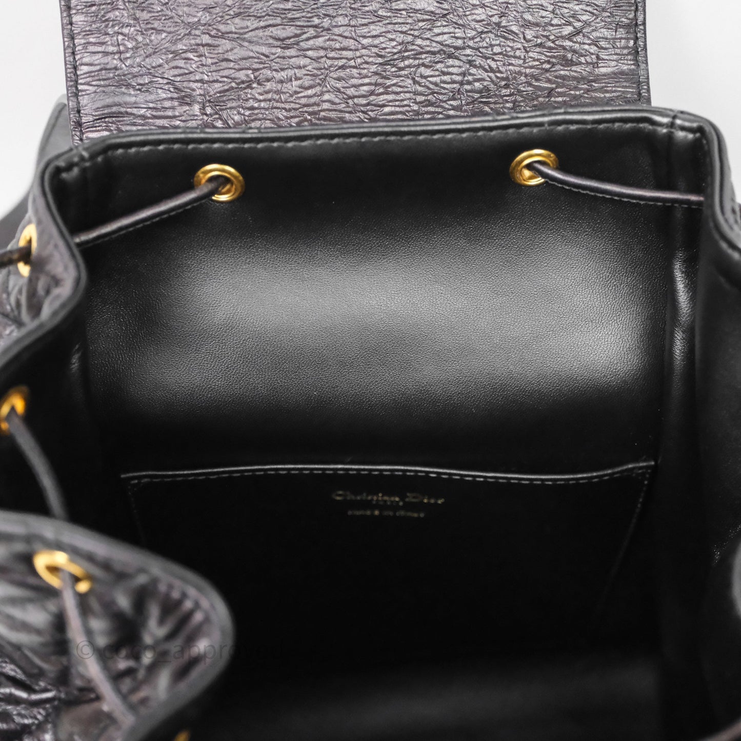 Christian Dior Medium Dior Caro Backpack Black Macrocannage Lambskin