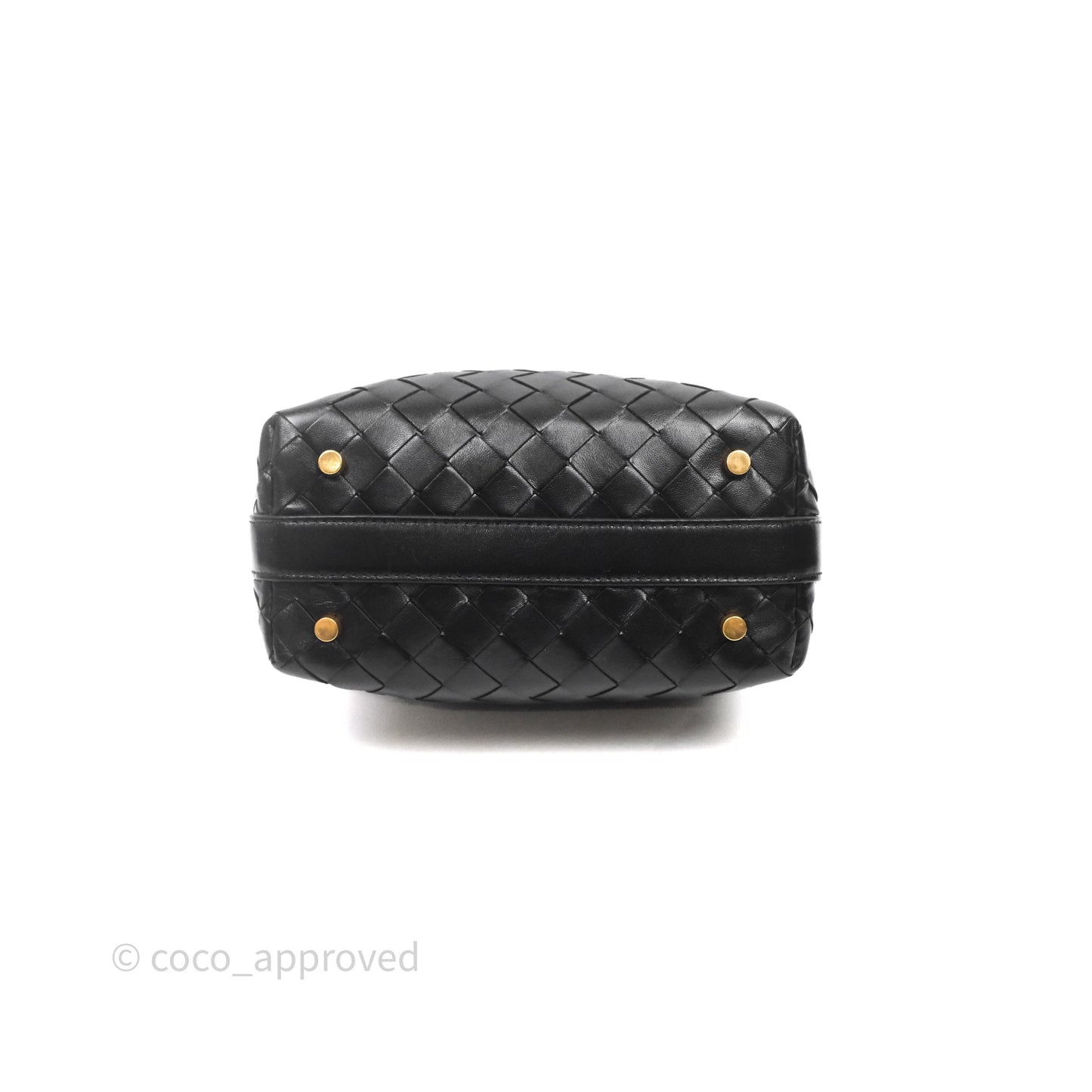 Bottega Veneta Mini Wallace Intrecciato Black Gold Hardware