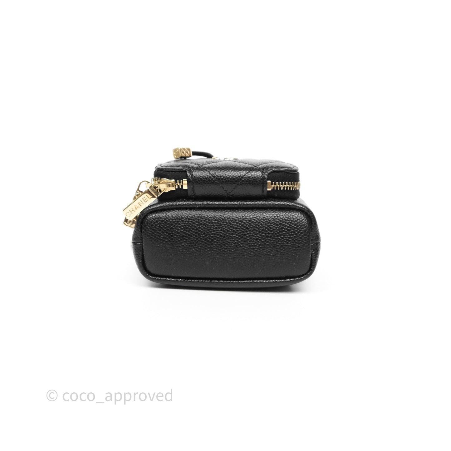 Chanel Mini Pocket Bucket Bag Black Caviar Gold Hardware