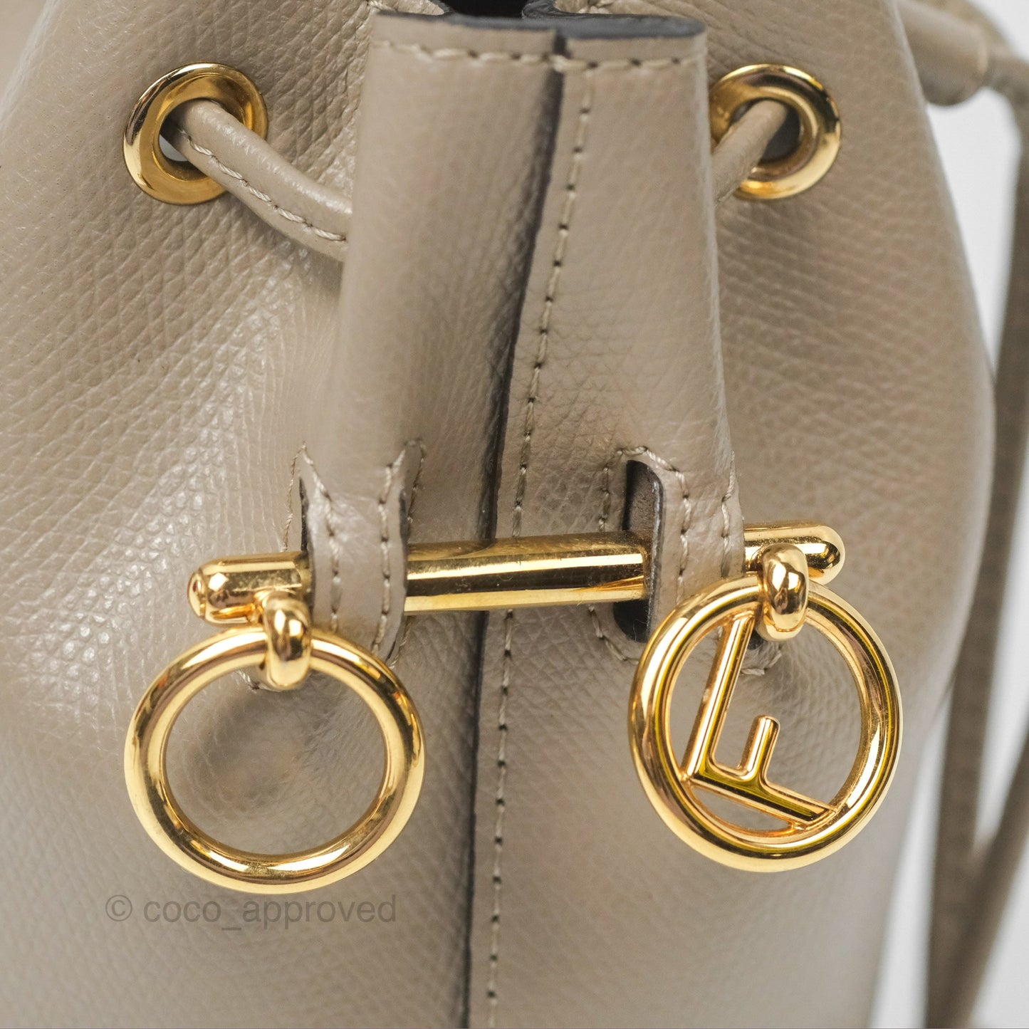 Fendi Mini Mon Tresor Bucket Bag Tortora Grained Calfskin