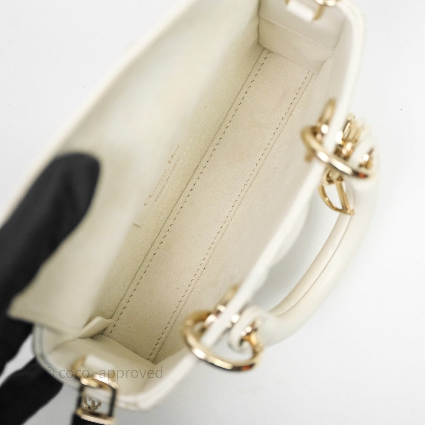 Christian Dior Micro Lady D-Joy Bag Latte Cannage Lambskin Gold Hardware
