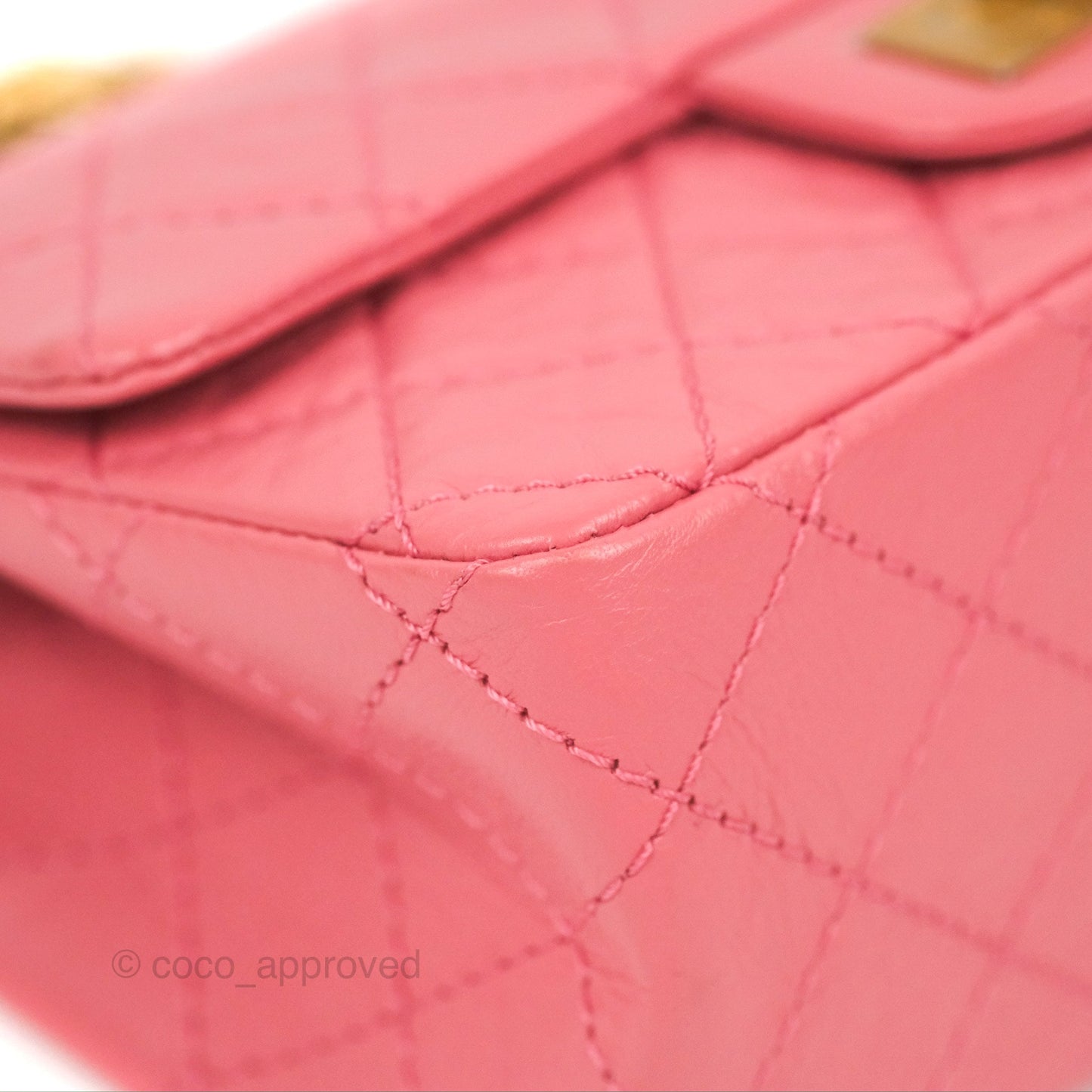 Chanel Mini Reissue 224 Pink Aged Calfskin Aged Gold Hardware
