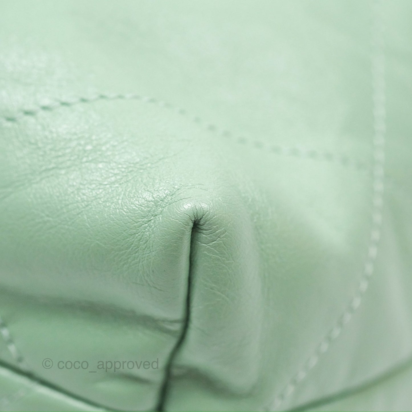 Chanel 22 Small Mint Green Shiny Aged Calfskin Aged Gold Hardware
