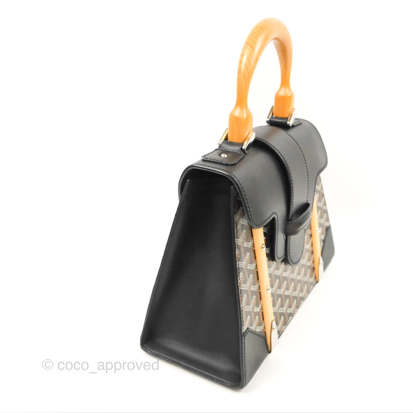 Goyard Saïgon Structuré PM Bag Black Goyardine Canvas