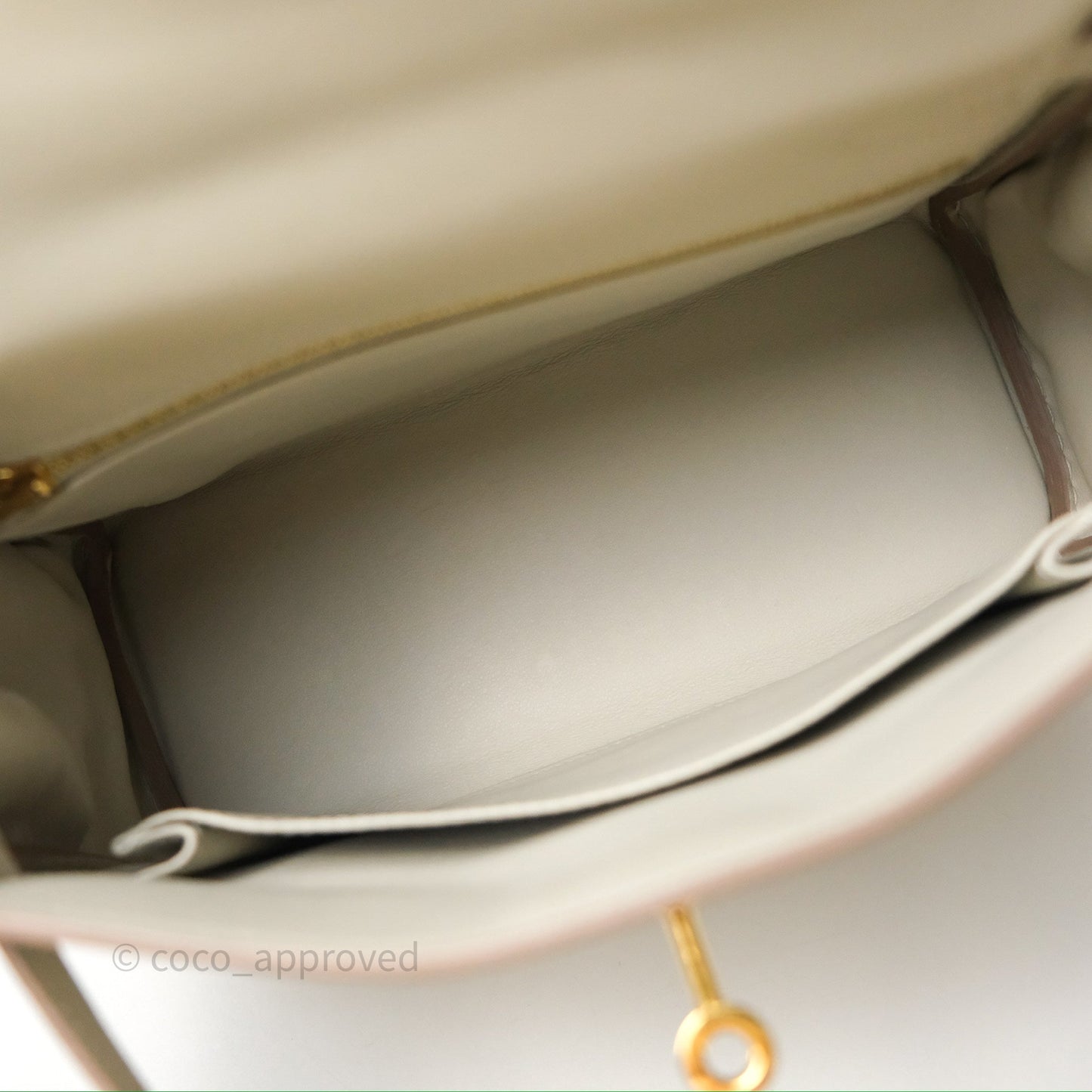 Hermès Retourne Swift Kelly 25 Gris Perle 80 Gold Hardware