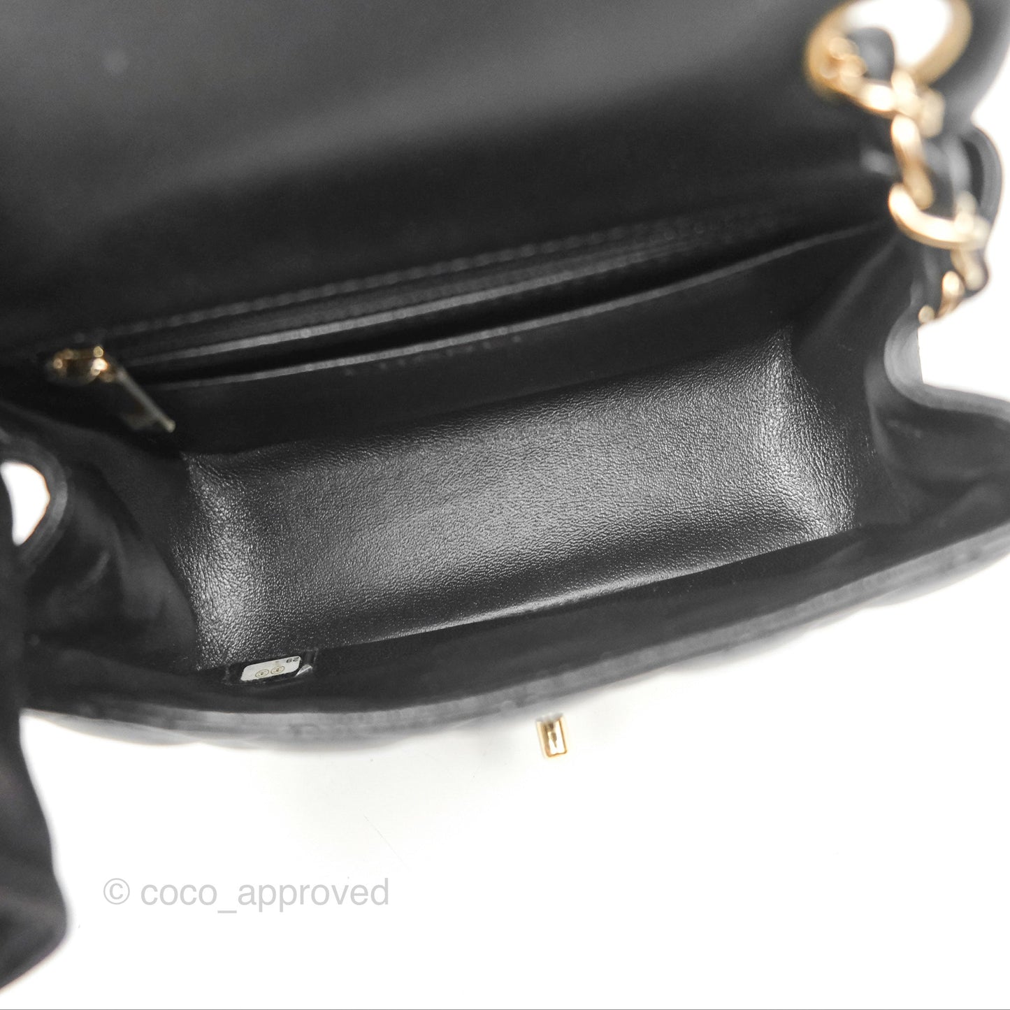 Chanel Mini Square Quilted Black Lambskin Gold Hardware