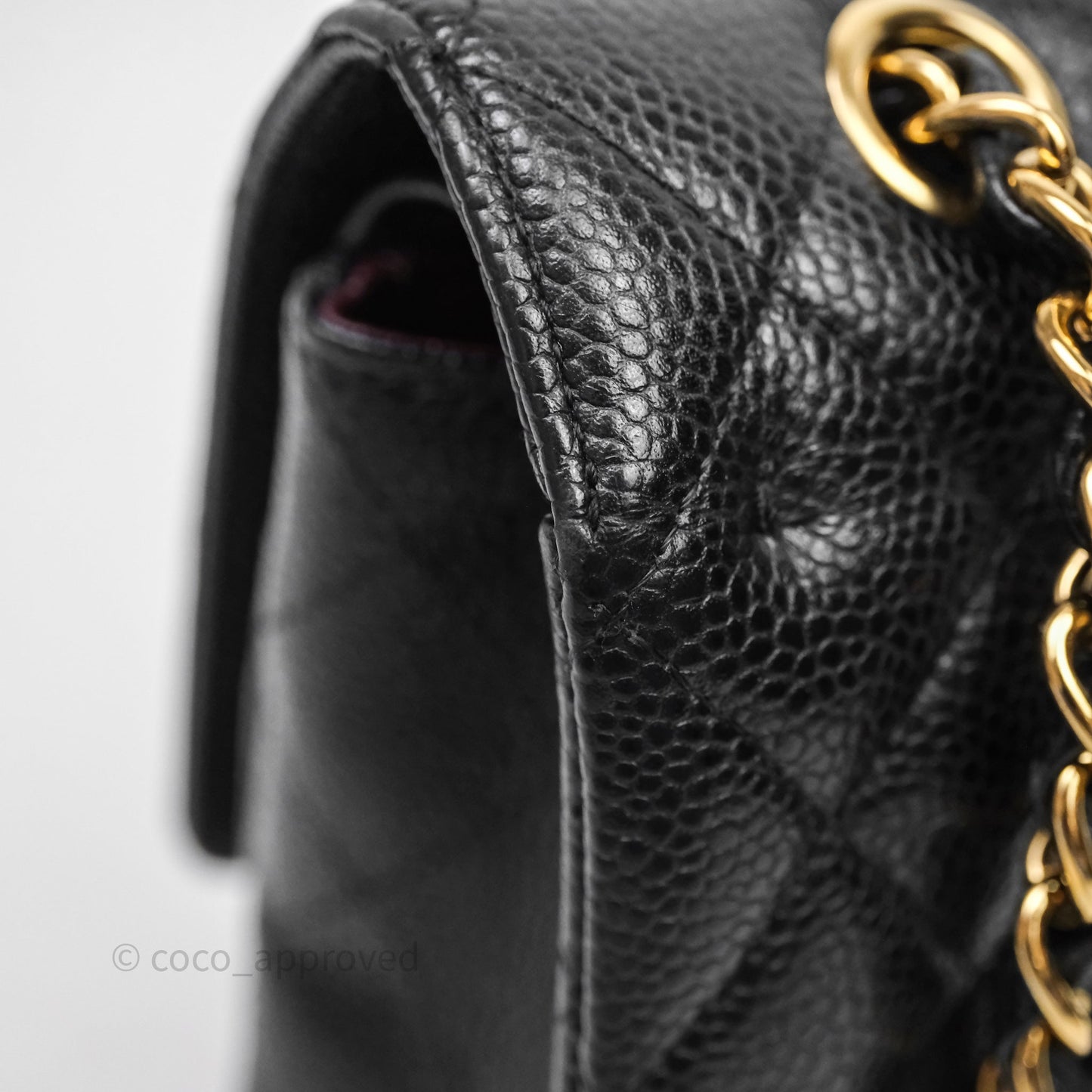 Chanel Classic M/L Medium Flap Quilted Black Caviar Gold Hardware