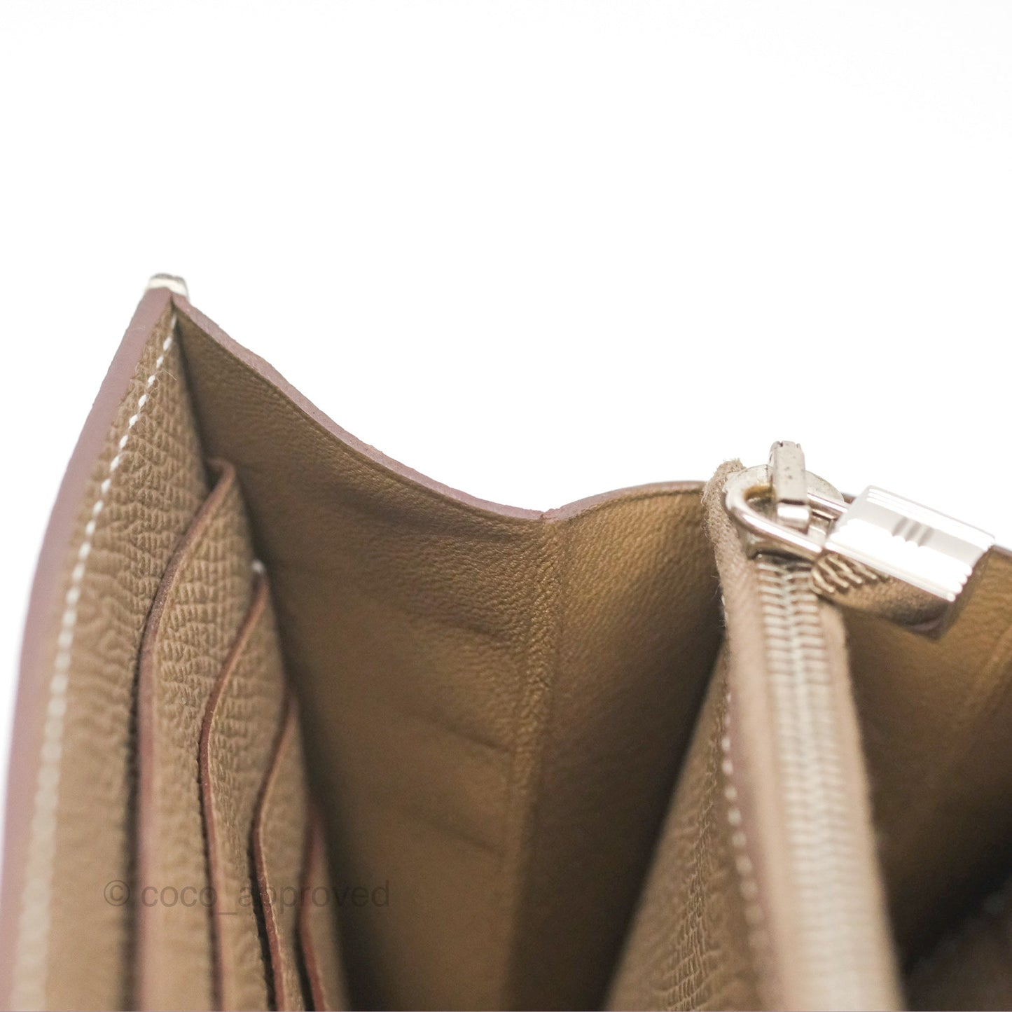 Hermès Kelly Wallet Etoupe Epsom Palladium Hardware