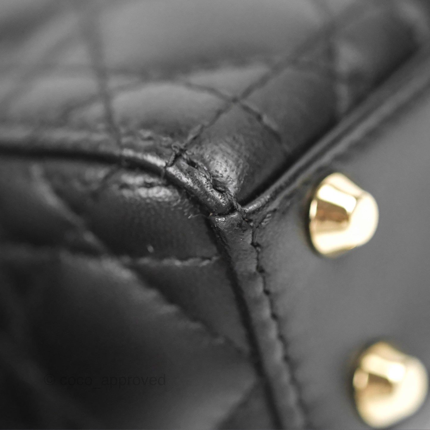 Christian Dior Micro Lady Dior Cannage Black Lambskin Gold Hardware