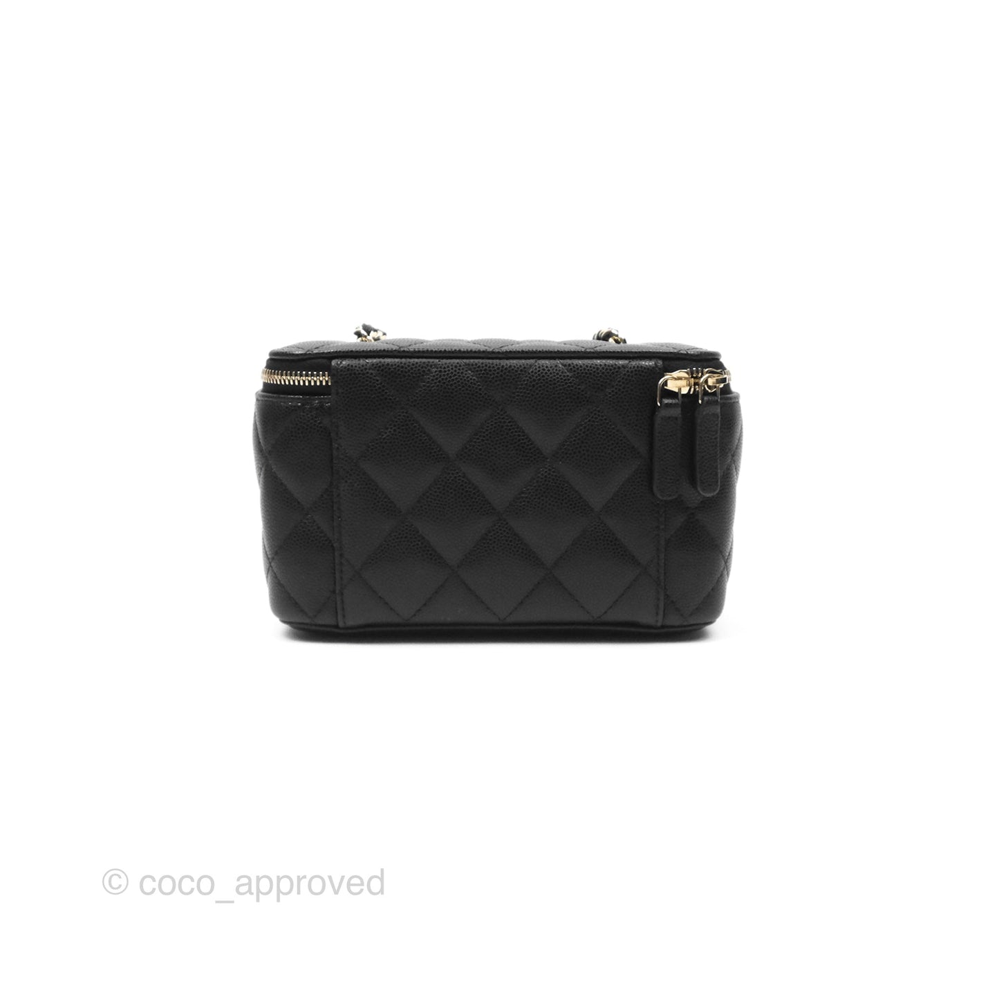 Chanel Vanity Rectangular With Chain Black Caviar Gold Hardware