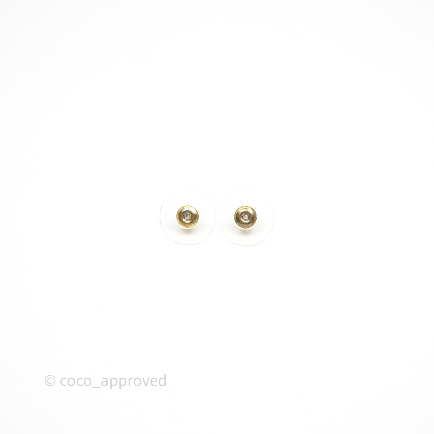 Chanel CC Round Metal Bead Earrings Gold Tone 22C