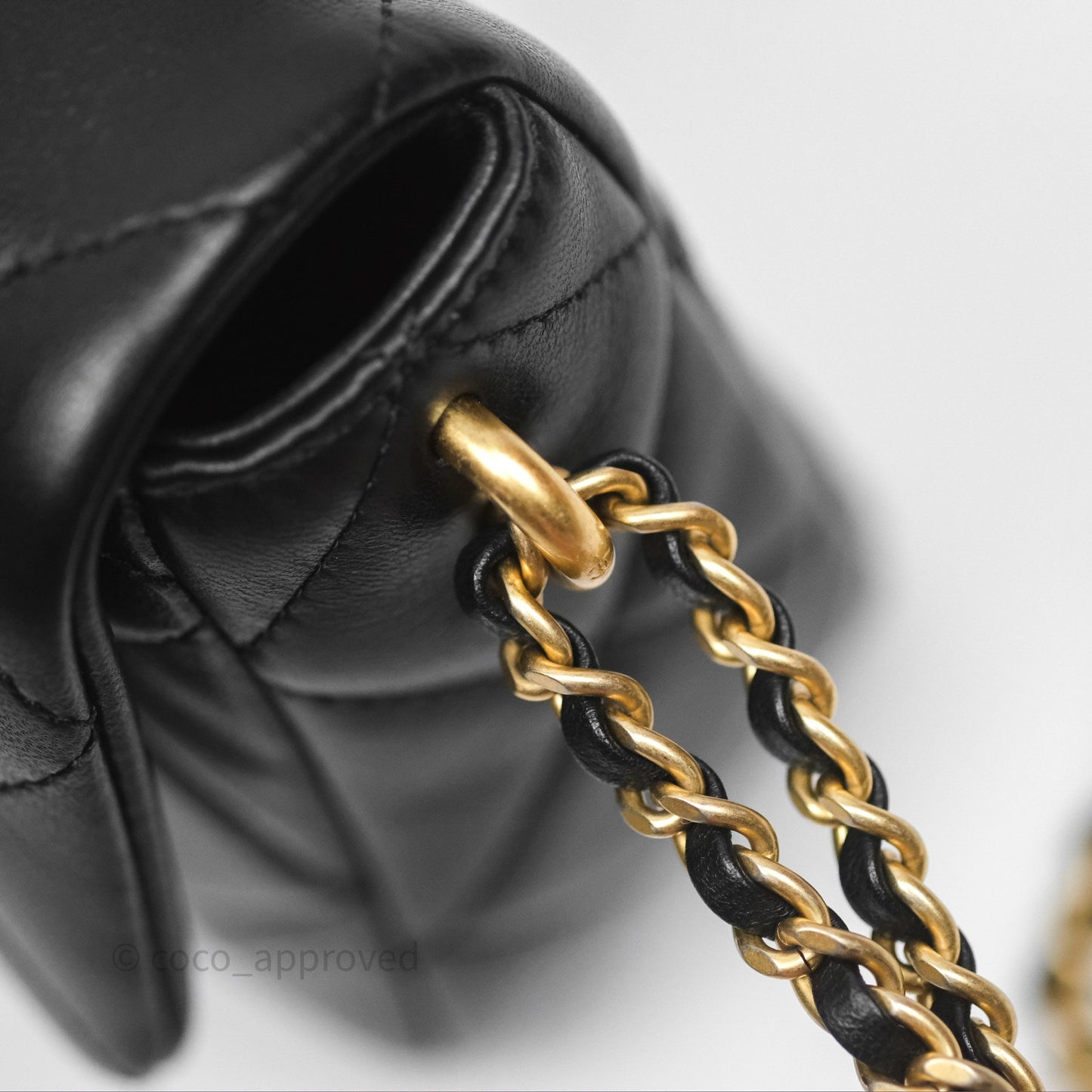 Chanel Quilted My Perfect Mini With Pearl Black Lambskin Gold Hardware 21K