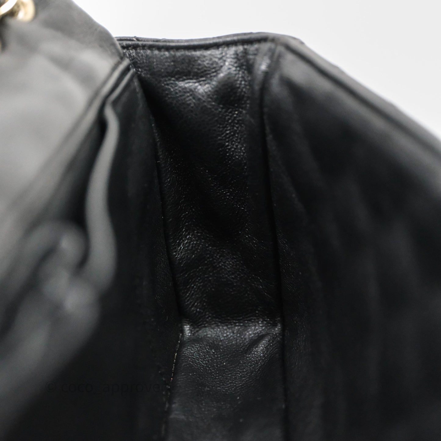 Chanel Quilted East West With Charm Flap Bag Lambskin Black Gold Hardware