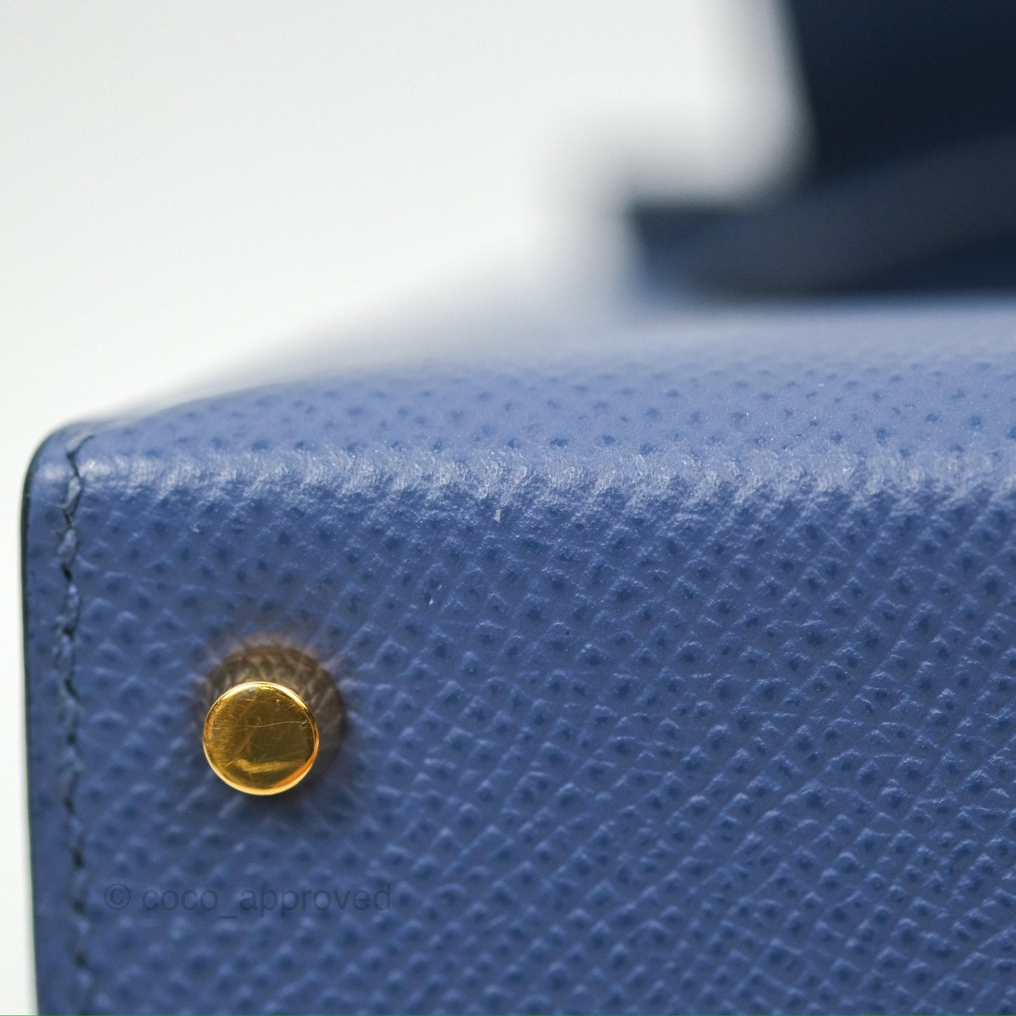 Hermès Mini Kelly II Bleu Brighton Epsom Gold Hardware