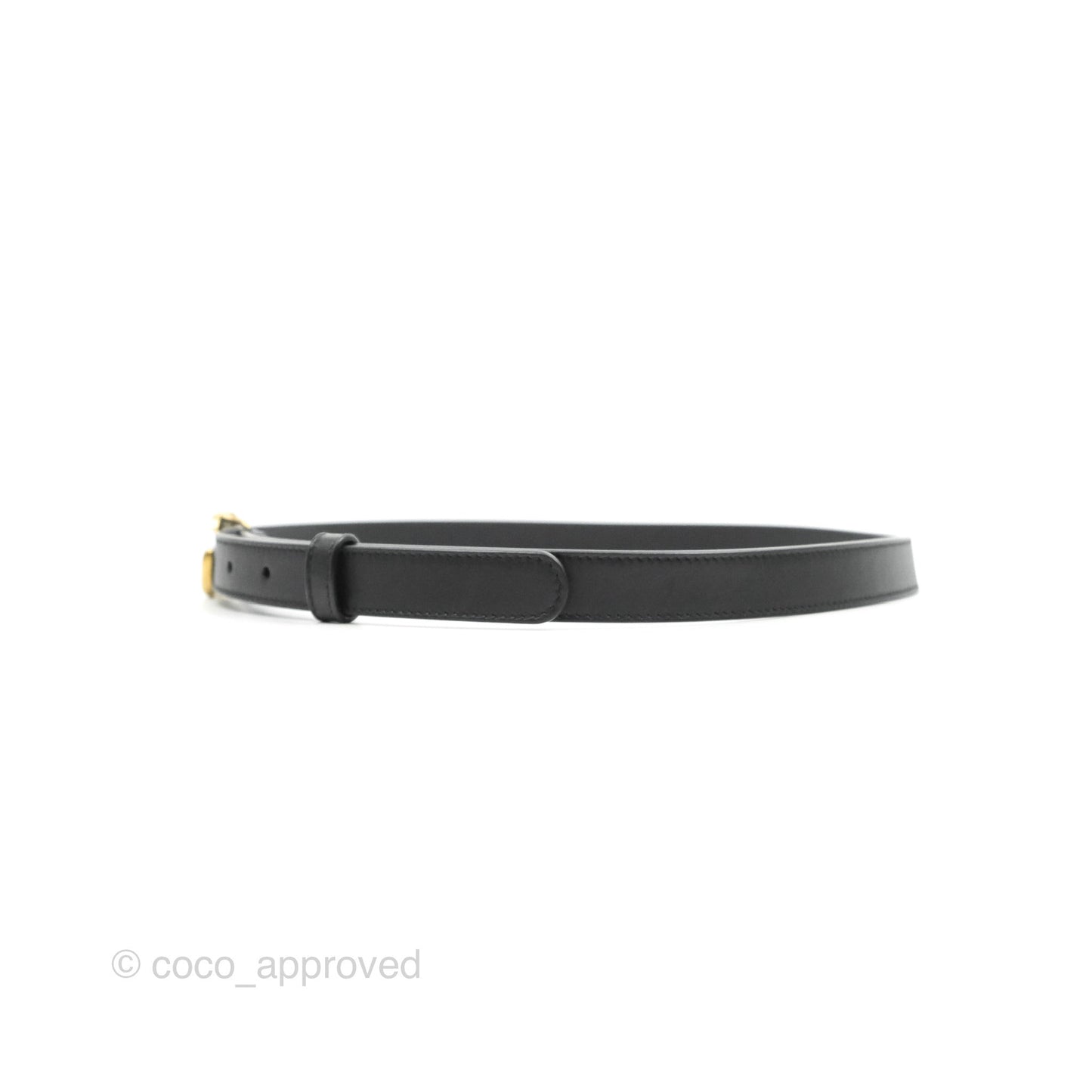 Gucci Black Calfskin Double GG 20mm Belt 80 32